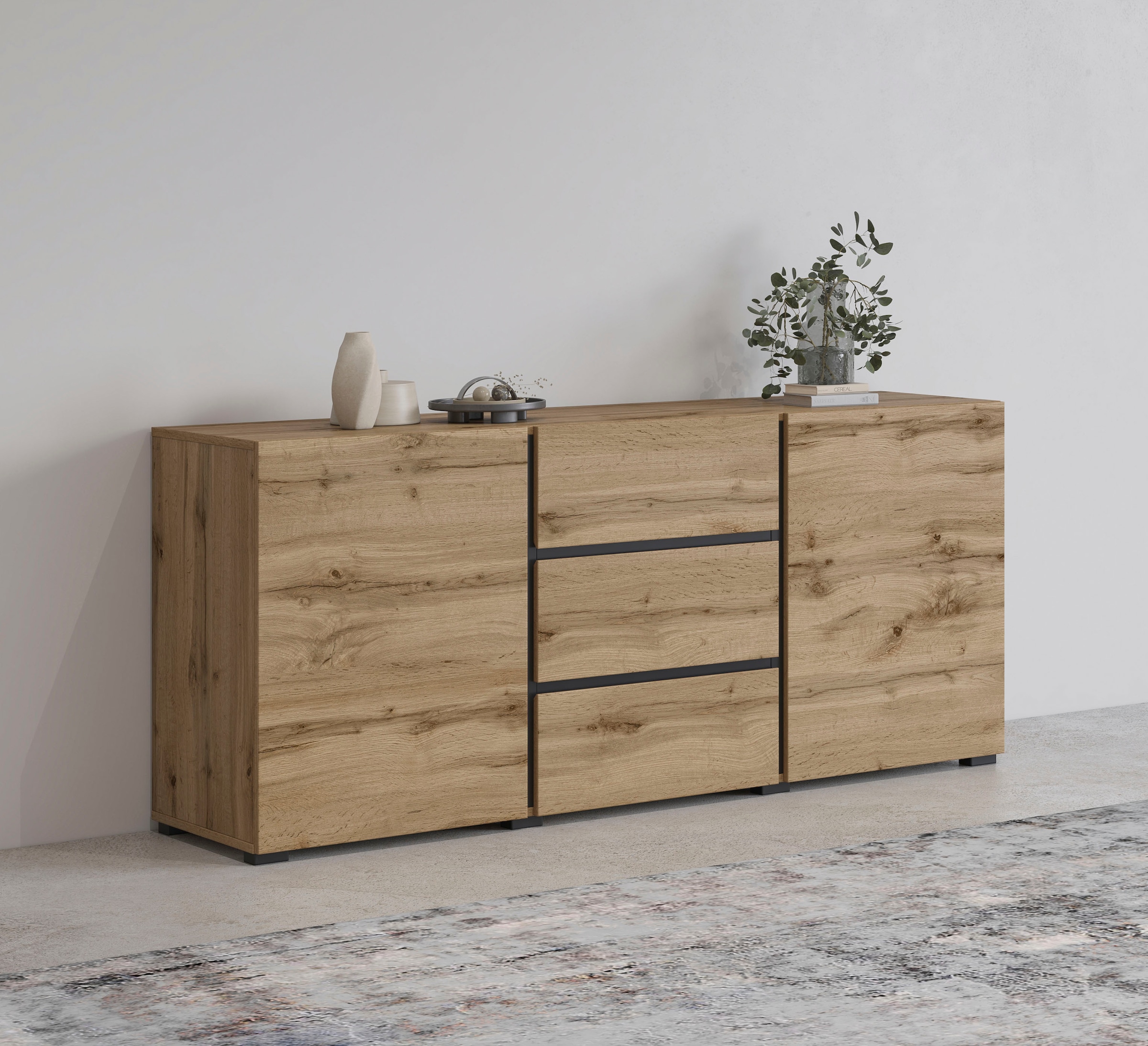 INOSIGN Sideboard "Cross, Breite 150 cm, moderne grifflose Kommode, 2Türen/ günstig online kaufen