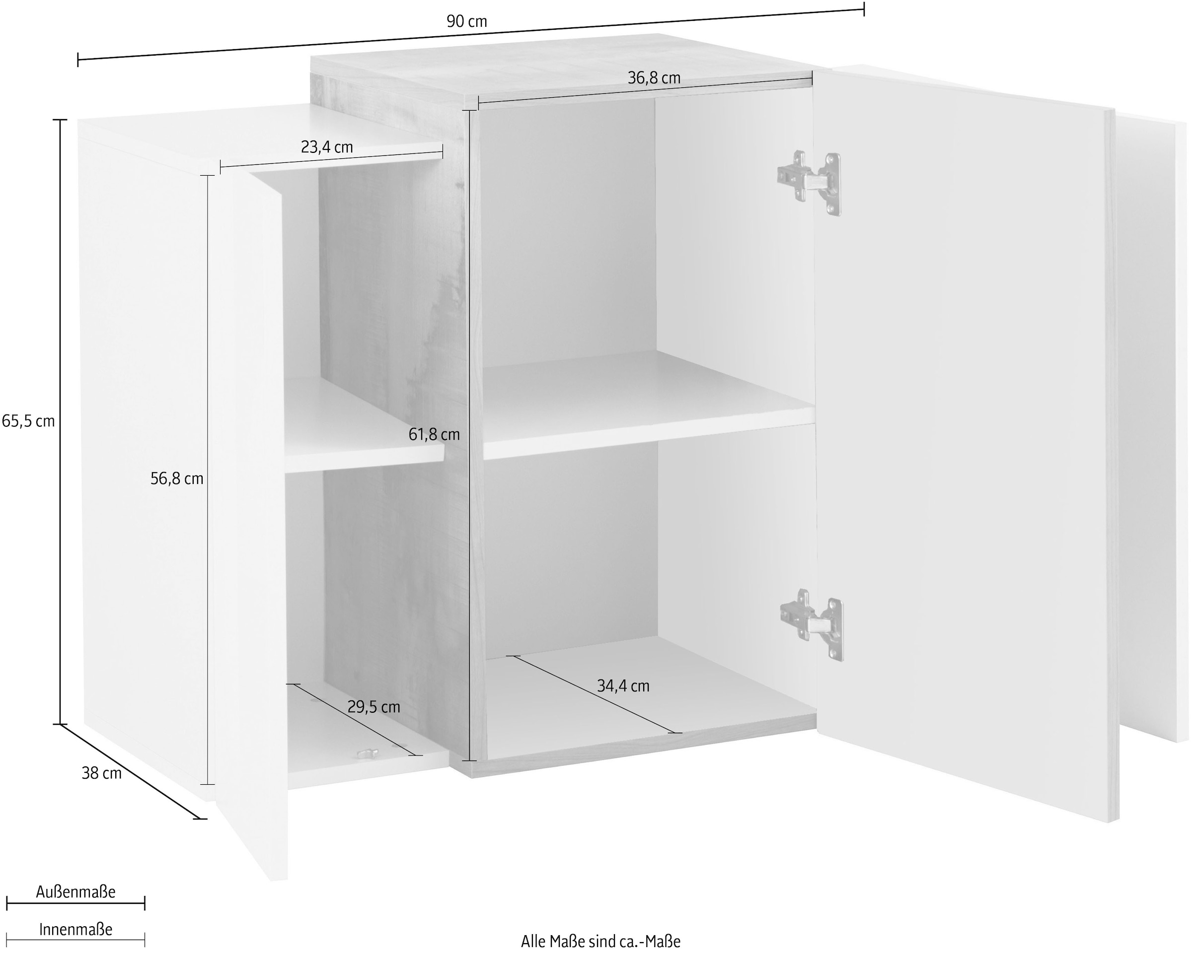 INOSIGN Hängevitrine »Coro, Hängeschrank, Oberschrank, Hängeregal grifflos Doppeltiefe«, Breite 90 cm