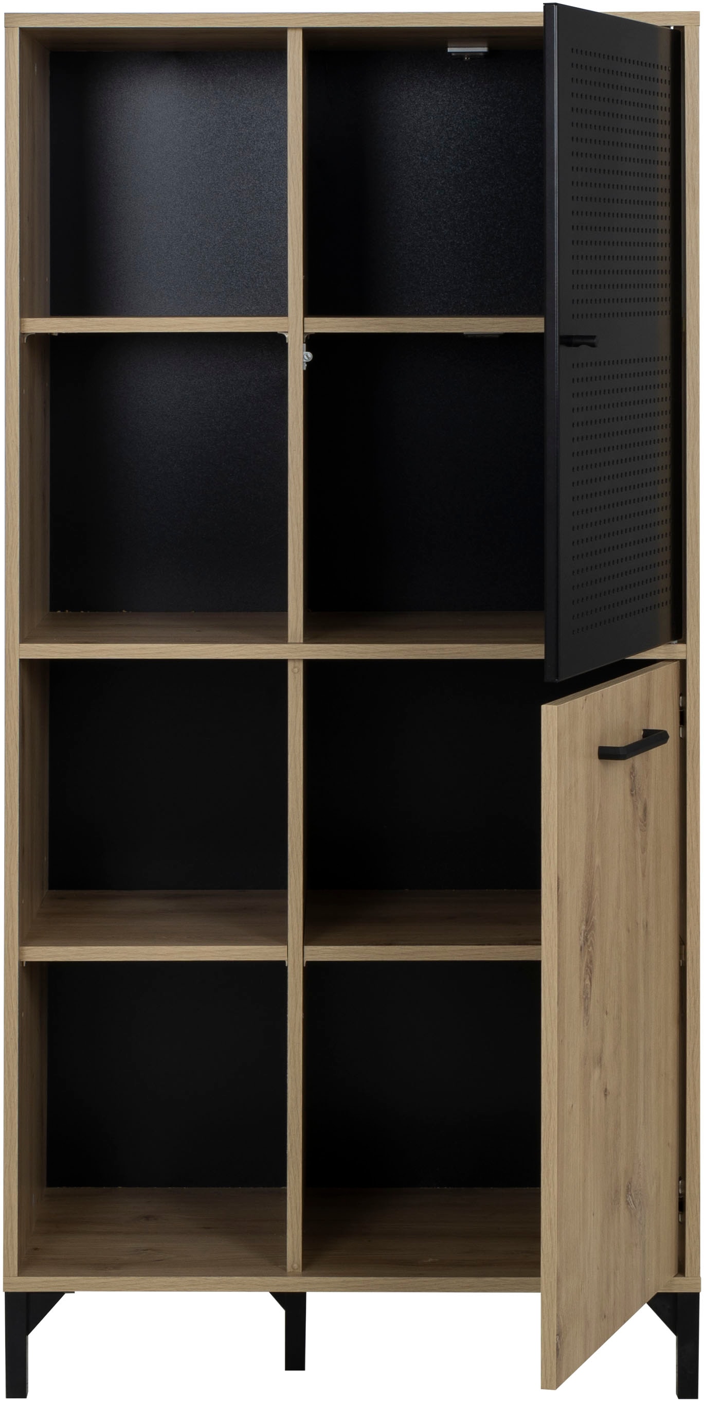 Gami Hochschrank »CRAFT«, Hochchrank mit 2 Türen und 4 offenen Fächern