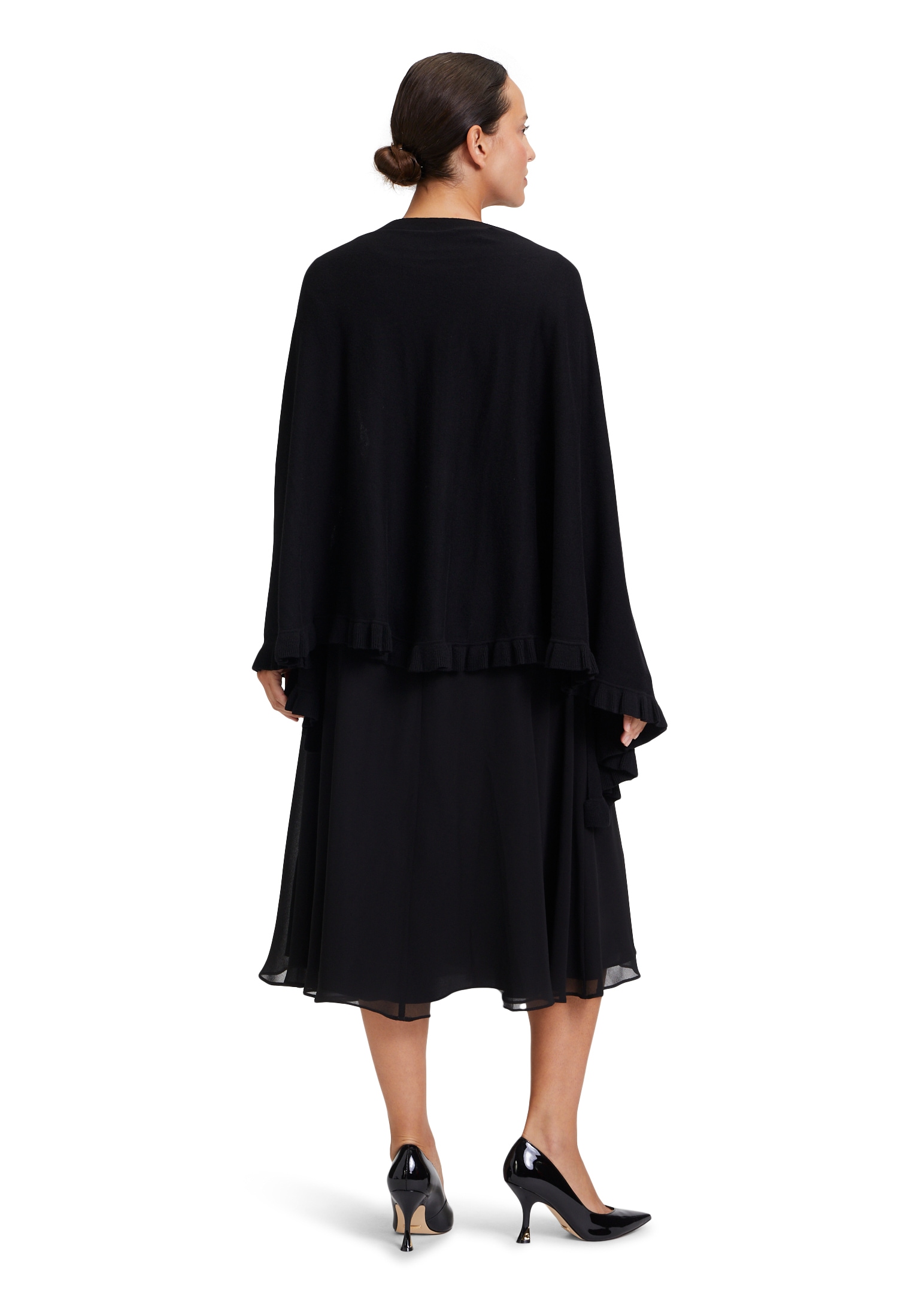 Vera Mont Strickjacke »Vera Mont Strick-Cape mit Rüschen«, Rüschen