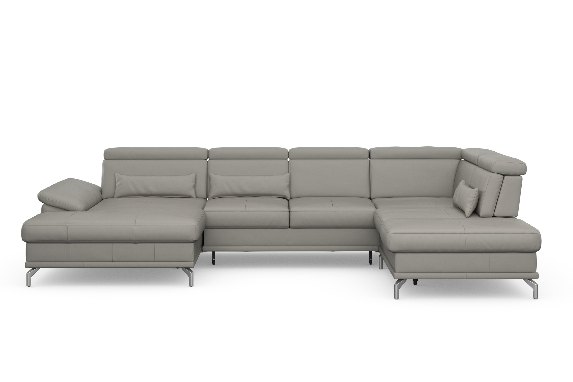 sit&more Wohnlandschaft »Cabrio U-Form, mit Sitztiefenverstellung, Arm- und Kopfteilverstellung«, 3 Nierenkissen, Federkern, optional Bettfunktion und Stauraum