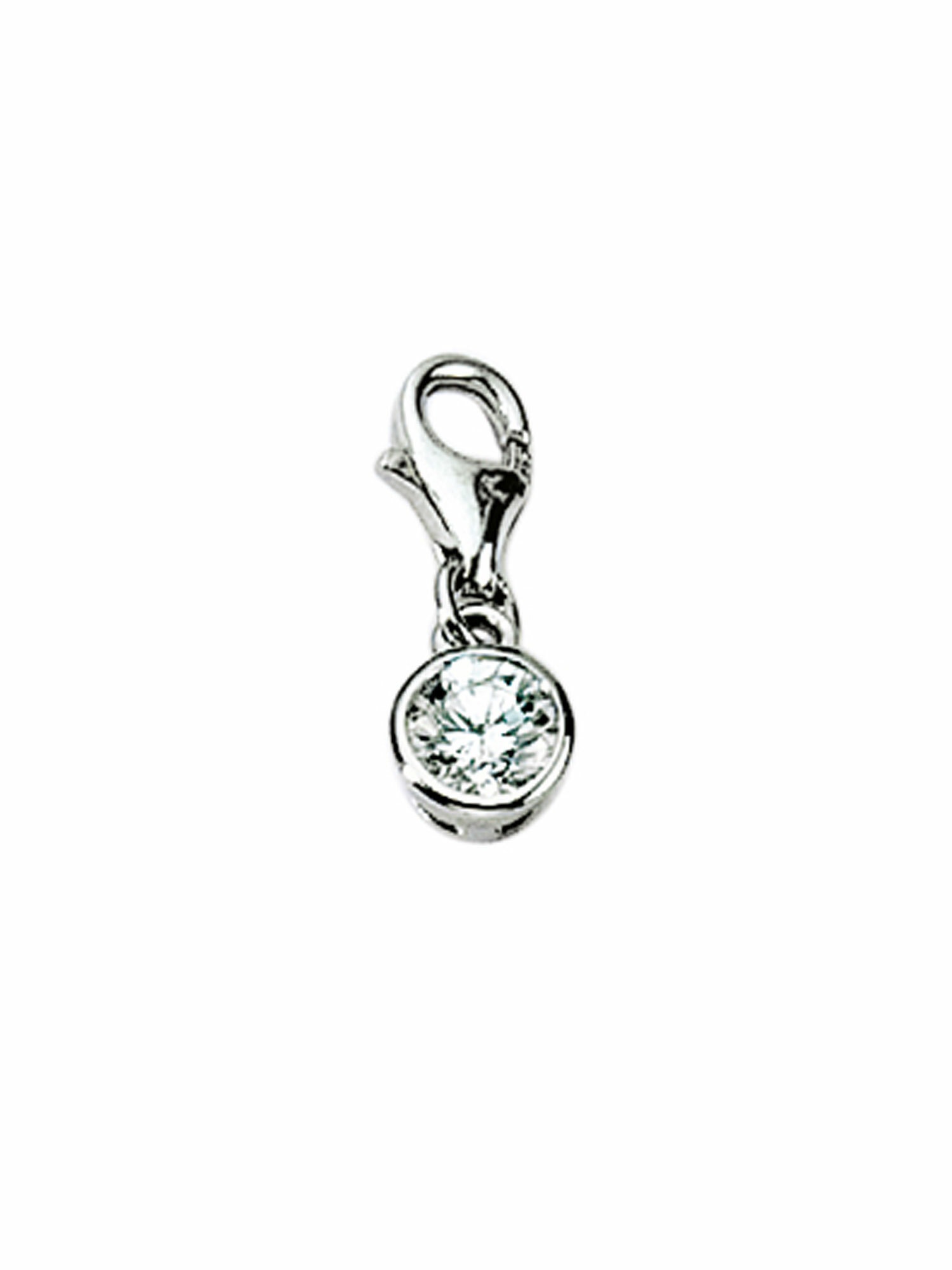 Adelia´s Charm-Einhänger »925 Silber Charms Anhänger Zarge mit Zirkonia«, mit Zirkonia Silberschmuck für Damen