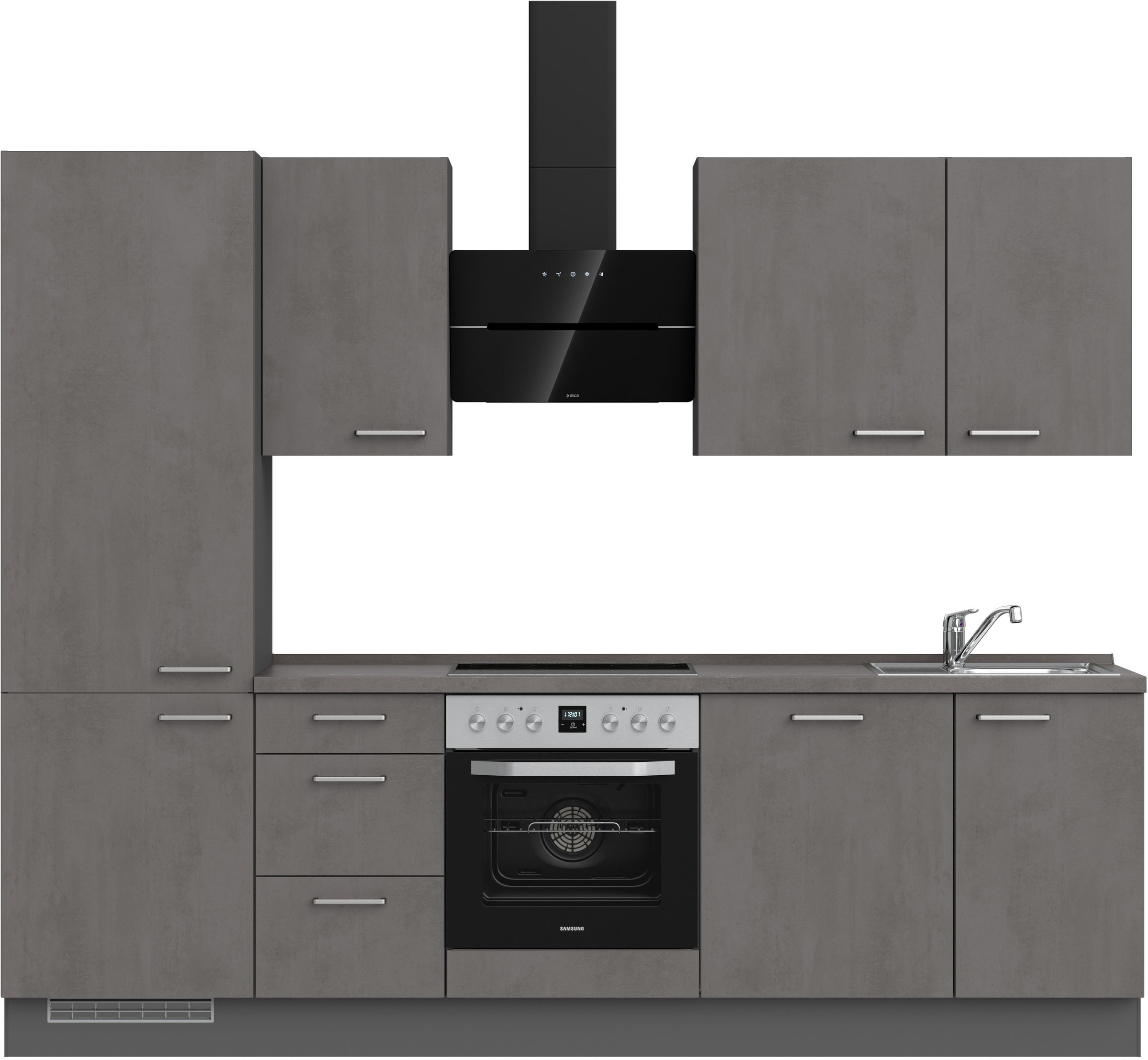nobilia Küchenzeile ""Riva II", NEU: individuell anpassbar mit gratis Profi-Beratung" vormontiert, Breite 270 cm, Ausrichtung wählbar, wahlw. mit E-Geräten