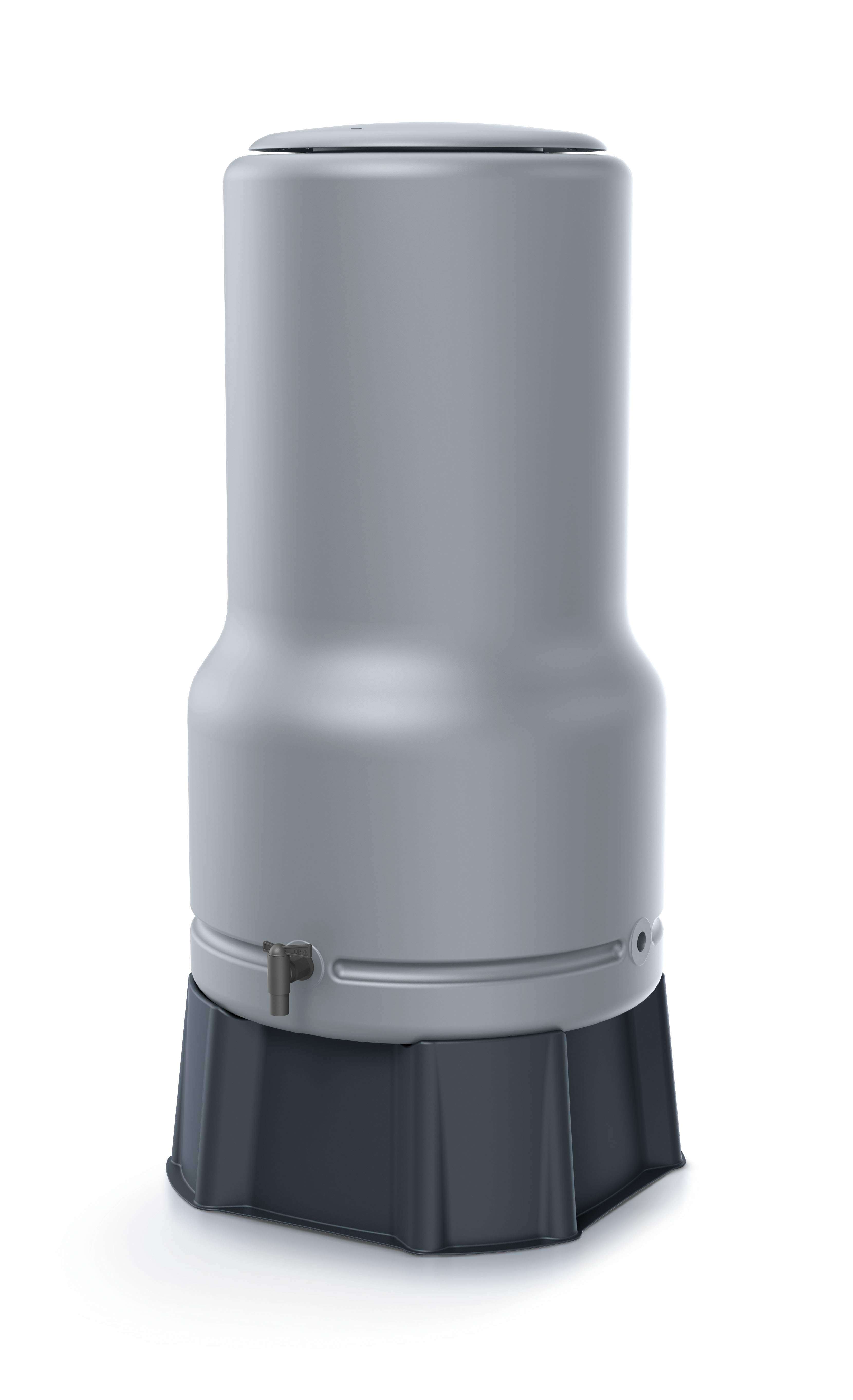 Regentonne PROSPERPLAST, H:127cm Ø:58cm, grau, Polyethylen, Garten, Regentonnen, "Aquabell"