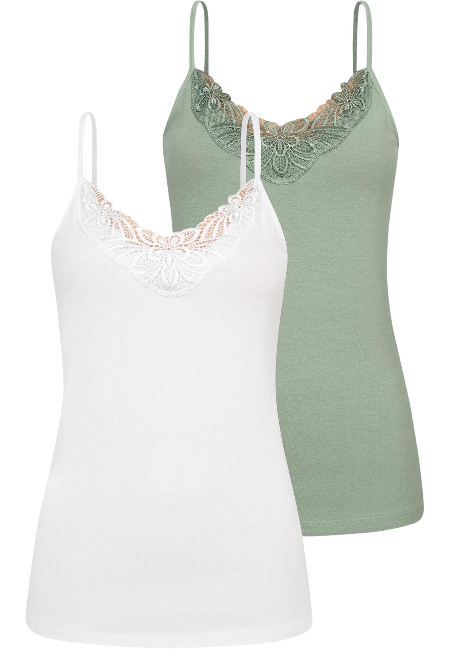 Klassische Bluse »CLOUD 5IVE Cloud5ive Damen Top 2er Set V-Neck Spitzentop weiss«