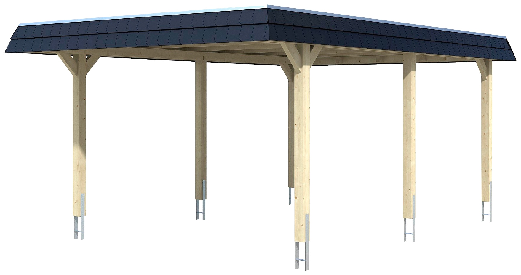 Skanholz Einzelcarport »Wendland« Leimholz 341 cm hellbraun