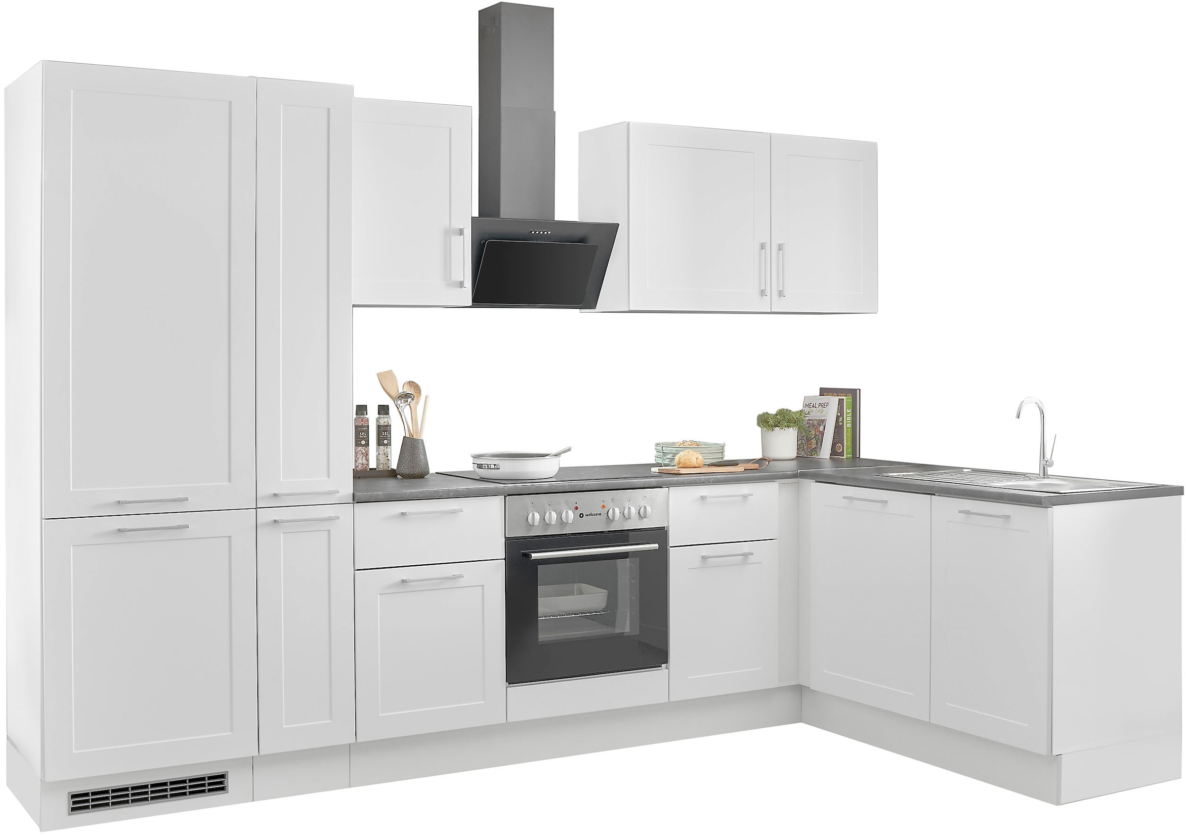 Küche »Marsi«, Stellmaße 310x175 cm, wahlweise mit E-Geräten, mit Soft-Close-Funktion