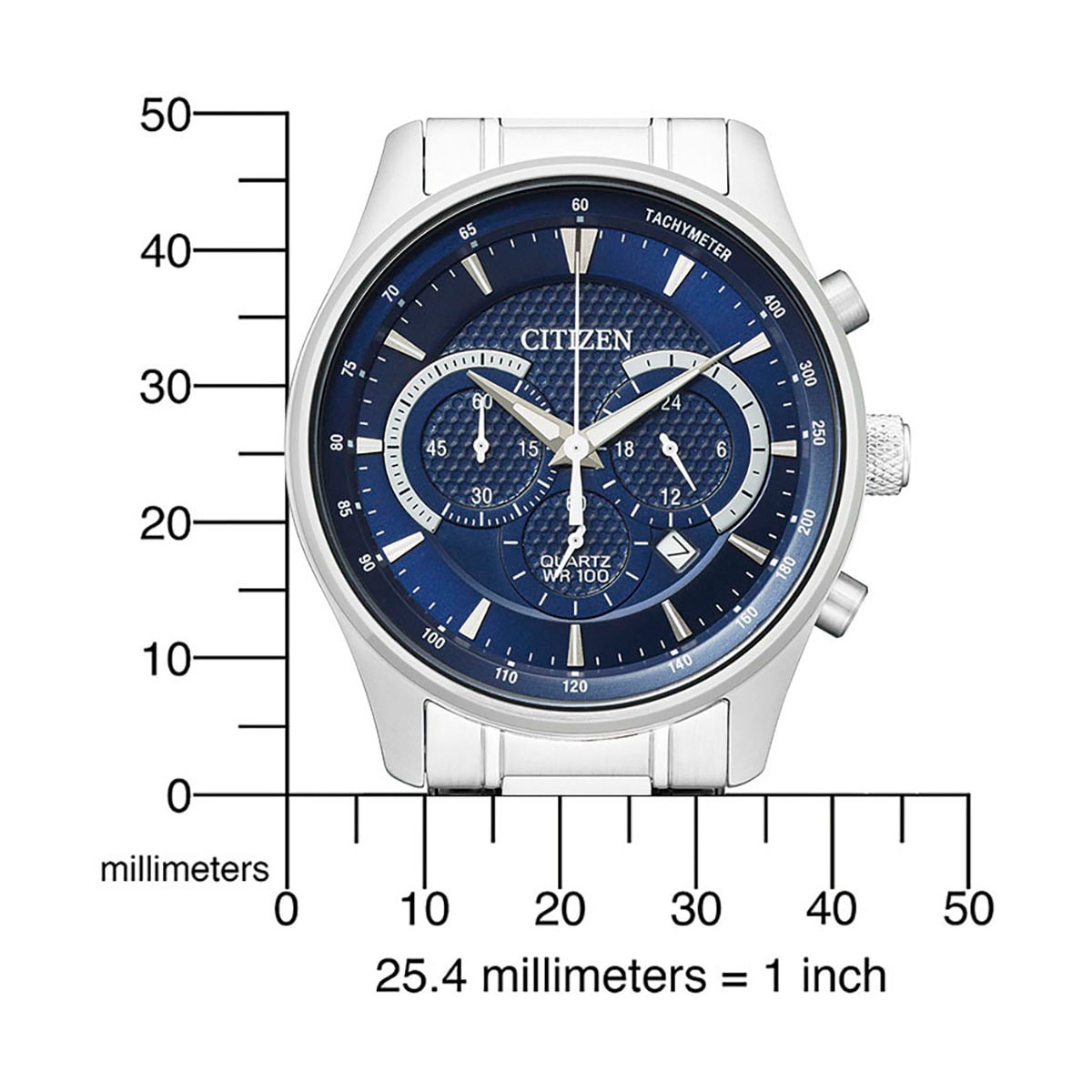 Citizen Chronograph, Armbanduhr, Quarzuhr, Herrenuhr, Edelstahlarmband