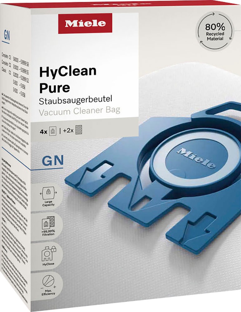 Miele Staubsaugerbeutel "GN HyClean Pure 2.0 / Mit bester Filtrationsleistung", (Packung), 4er Pack Staubbeutel, 2er Pac