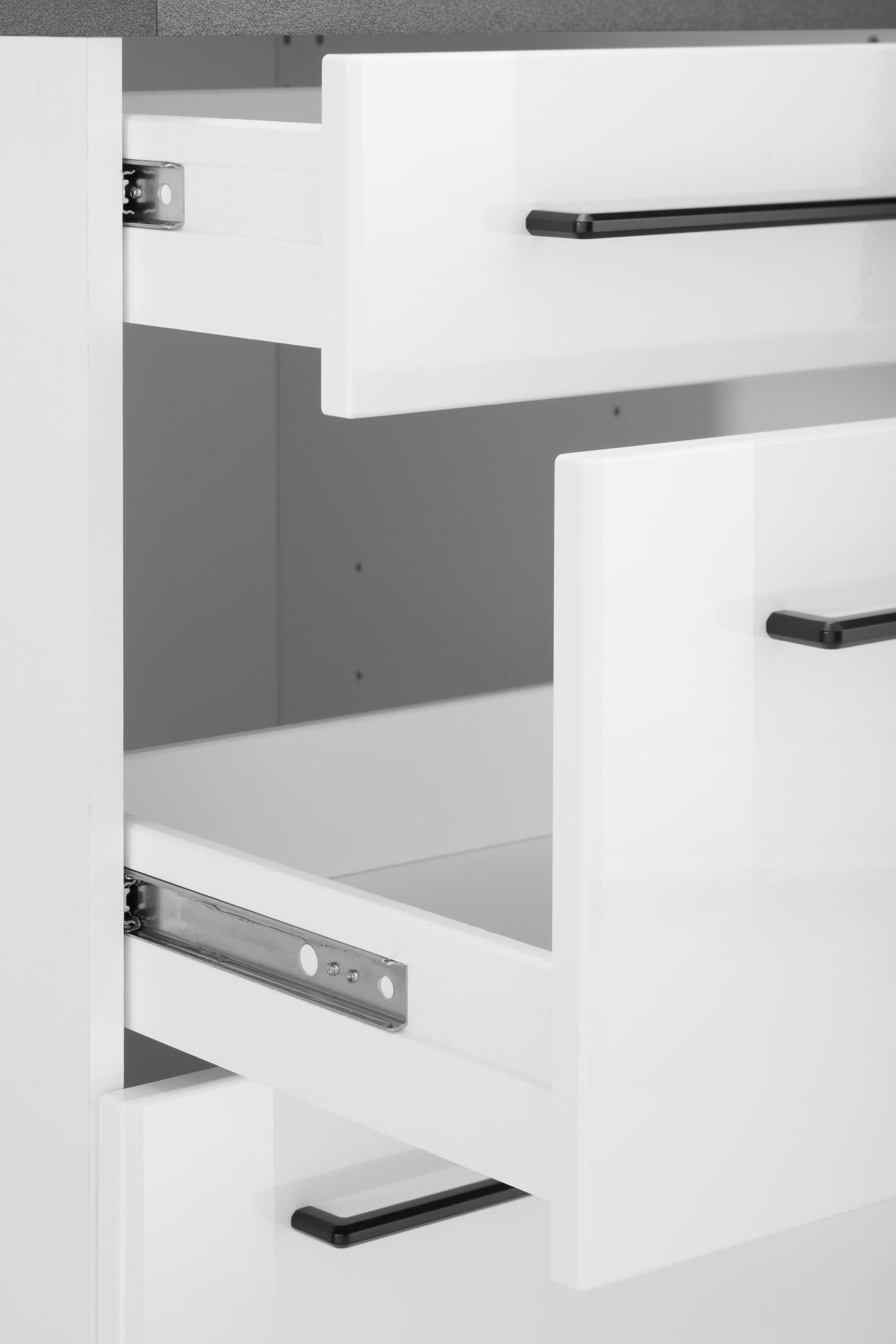 KOCHSTATION Unterschrank »KS-Tulsa«, 50 cm breit, 1 Schubkasten, 2 große Auszüge, Metallgriff, MDF Front
