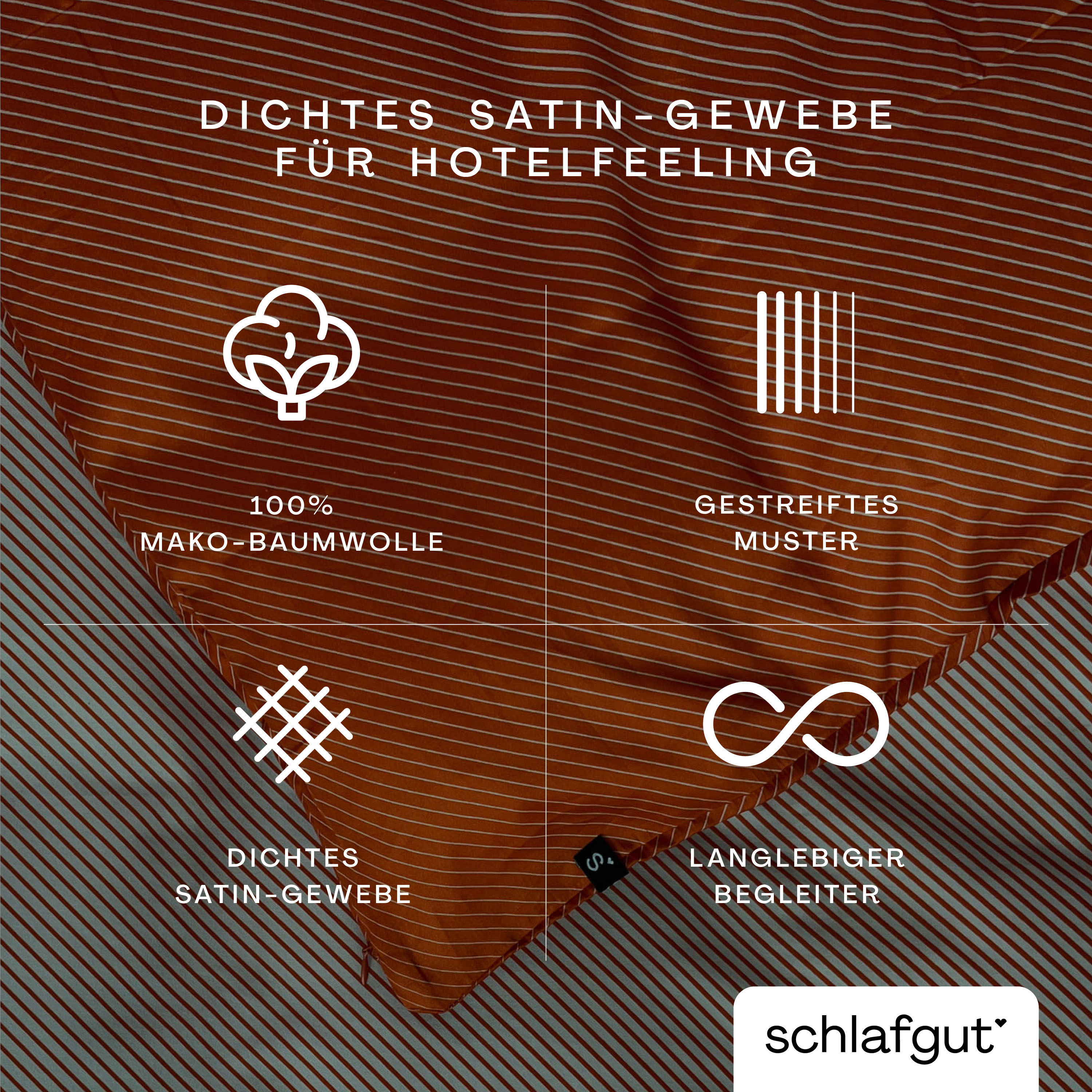 Thumbnail - Schlafgut Bettbezug "Woven Satin Fade mit feinen Streifen" mit Farbverlauf, Mix & Match: passender Kissenbezug erhältlic...