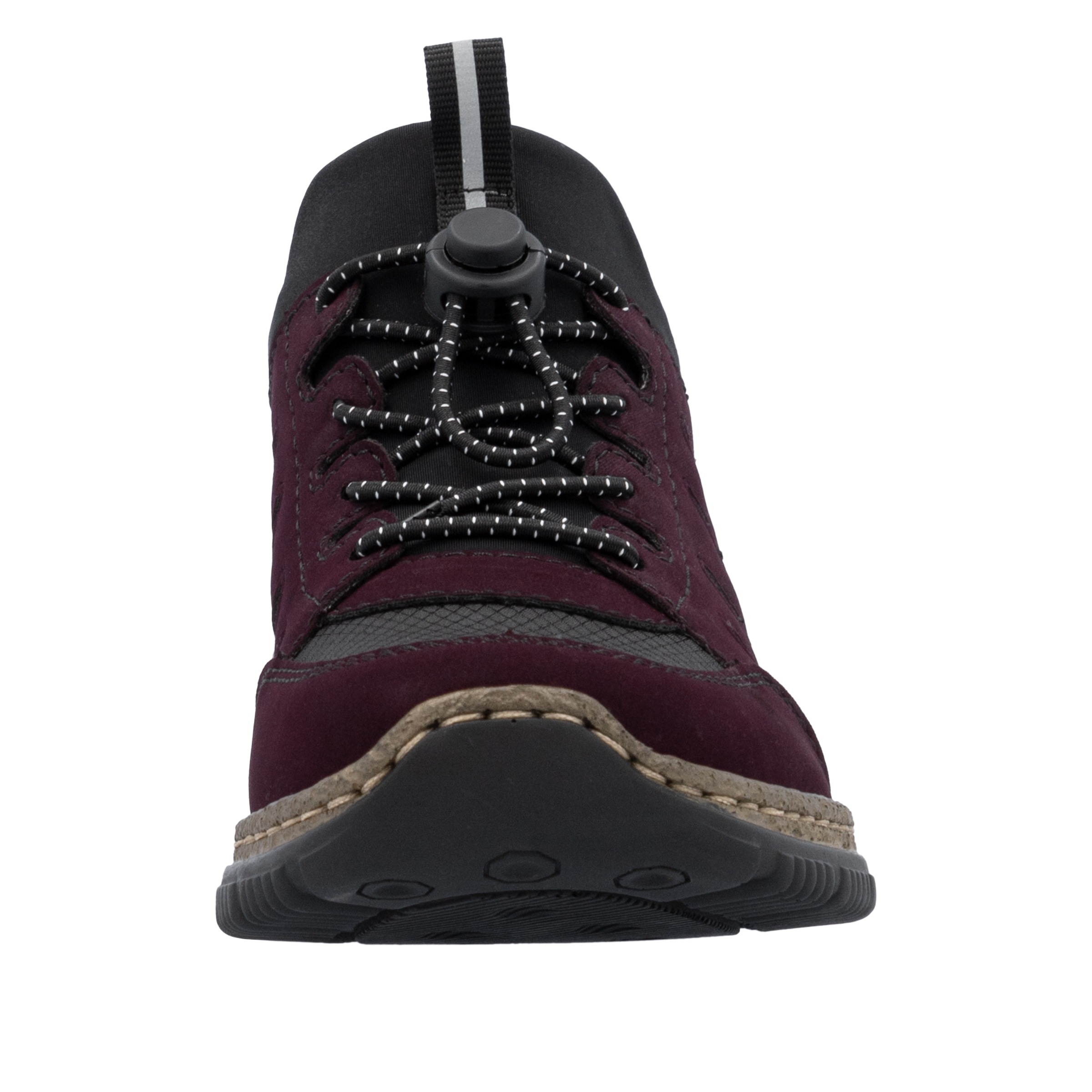 Slip-On Sneaker RIEKER "Ready2GO", Damen, Gr. 38, lila (brombeere, schwarz), Nubuklederimitat, Textil, Schuhe, Schlupfschuh, Halbschuh, Freizeitschuh, Slipper mit Schnellverschluss 3
