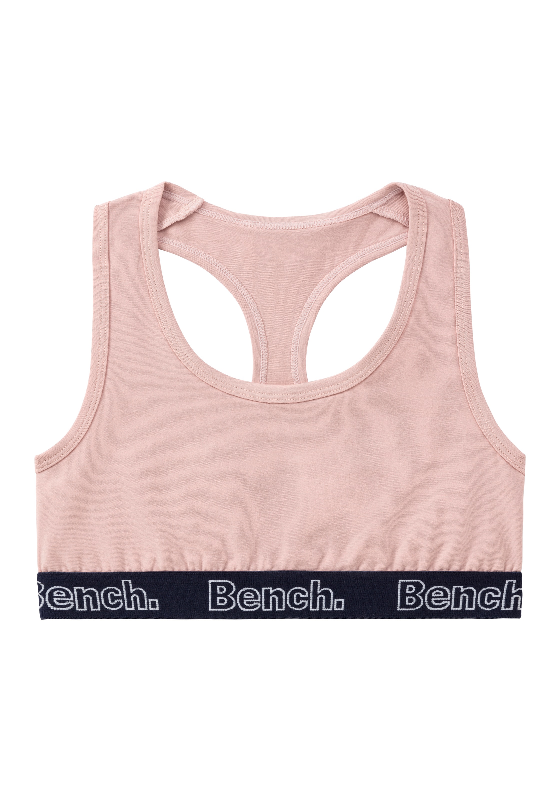Bench. Bustier Packung, 3 Stk. unifarben, Bündchen mit Logoschriftzug, Ringerrücken