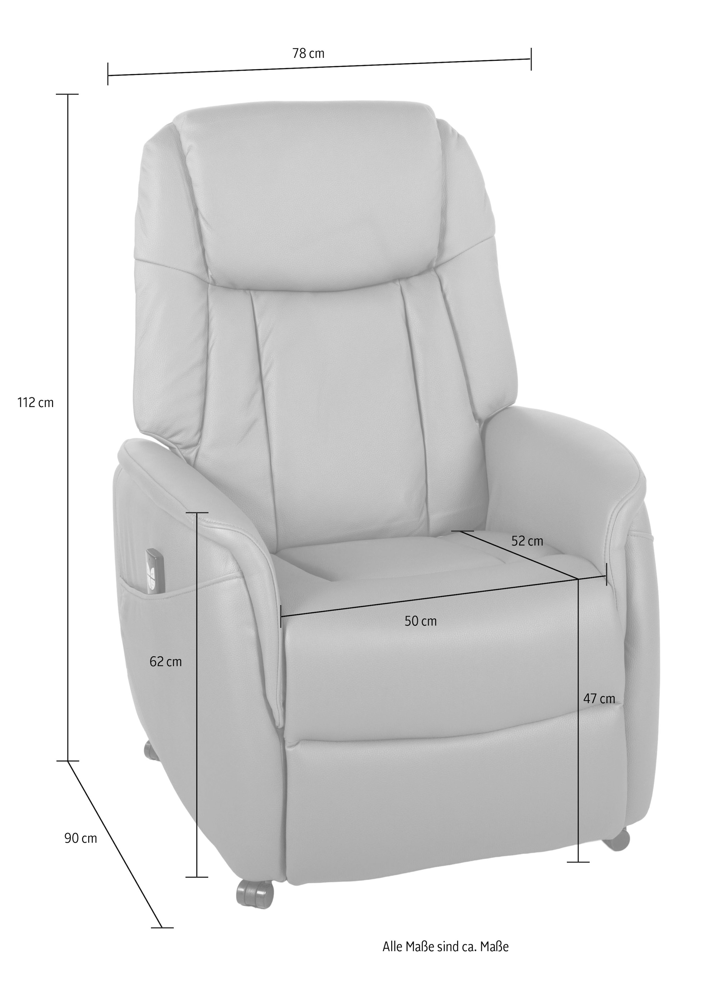 Duo Collection TV-Sessel »Sperlonga mit Relaxfunktion BAUR elektrischer mit Taschenfederkern und regulierbarer | Aufstehhilfe«, Sitzheizung, Stahlwellenunterfederung