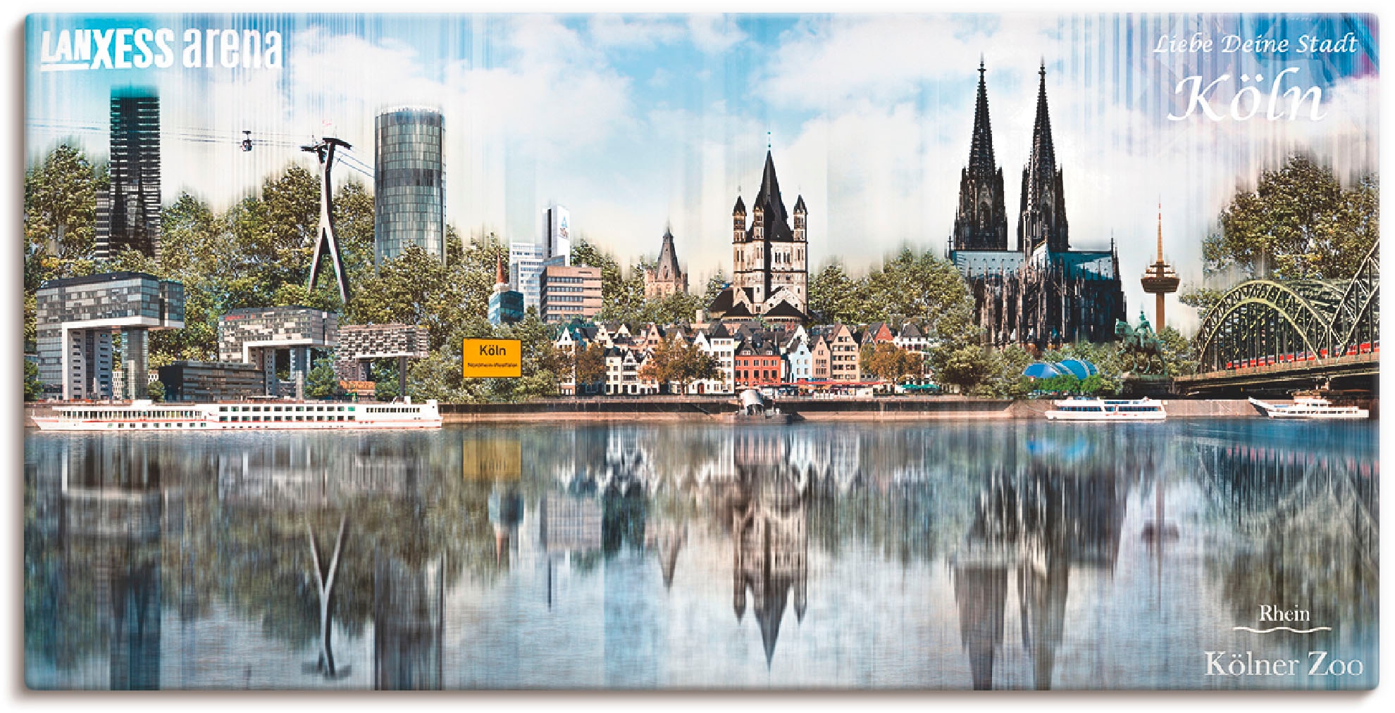 Artland Leinwandbild "Köln Skyline Abstrakte Collage 20" Deutschland 1 Stk. günstig online kaufen