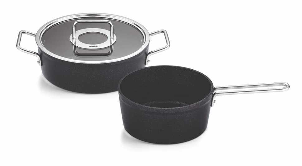 Fissler Topf-Set "Adamant", Aluminium, (Set, 2 tlg., Bratentopf 24 + Stielkasserolle 18cm oD), Made in Germany