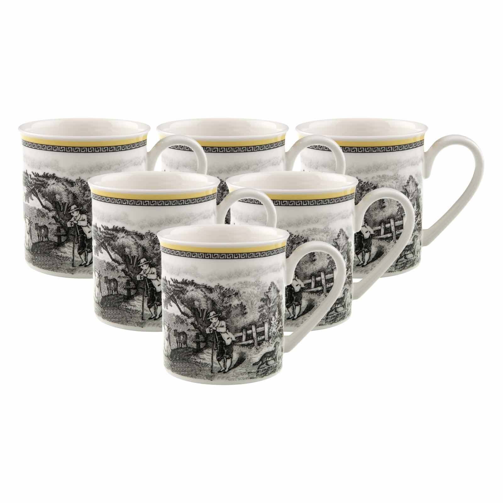 Villeroy & Boch Becher "Kaffeebecher Audun Ferme 300 ml 6er Set weiß-grau-g günstig online kaufen