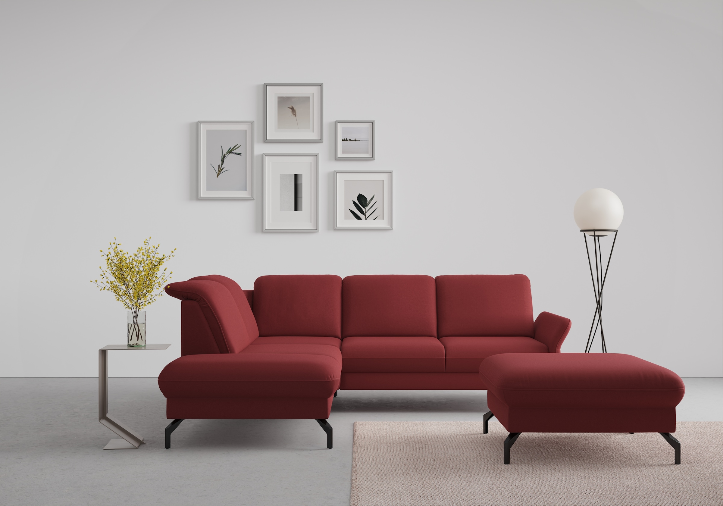 sit&more Ecksofa "Fashion L-Form" wahlweise mit Kopfteilverstellung und Vorziehsitz, motorisch