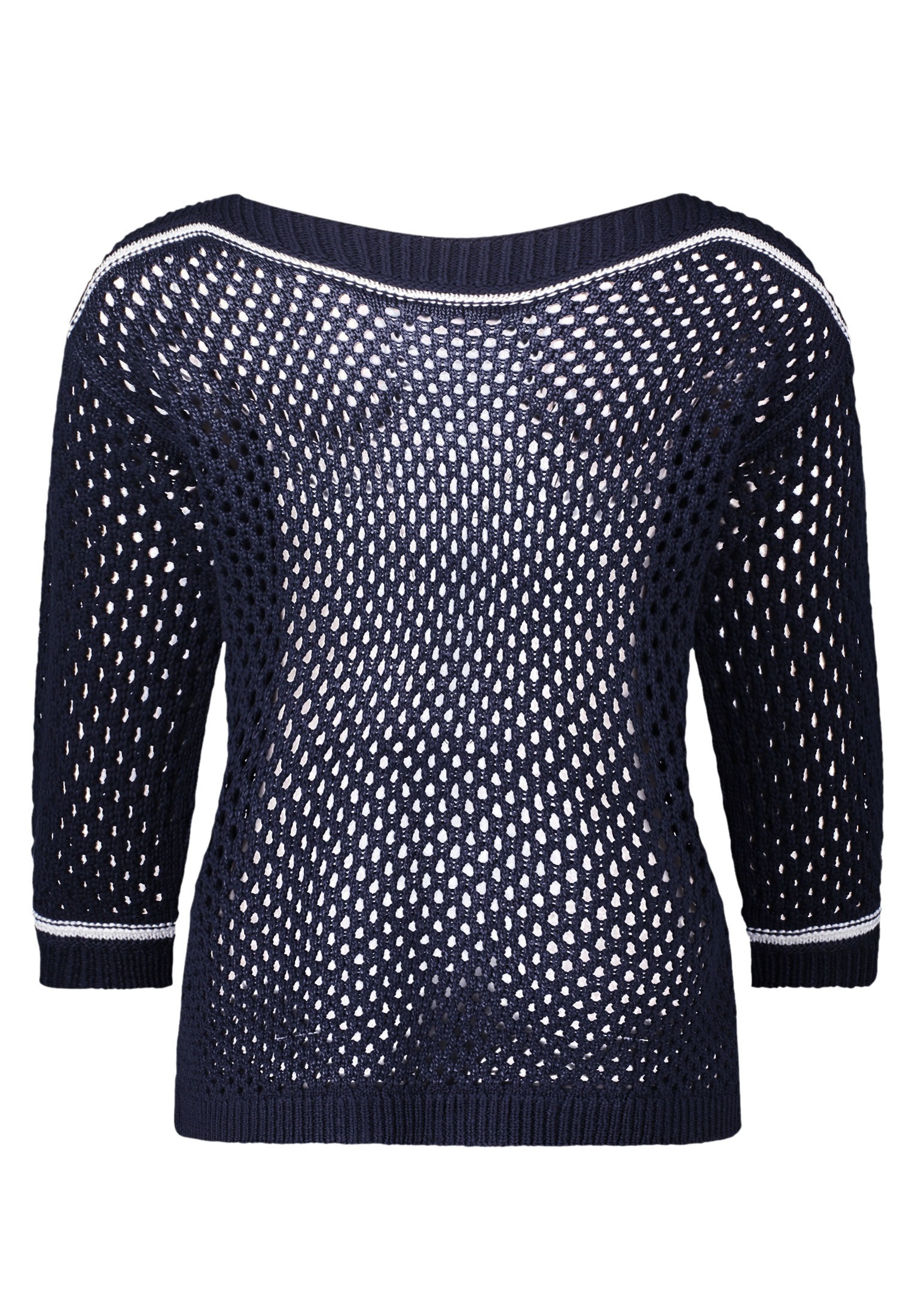 Betty Barclay Strickpullover »Betty Barclay Lochstrick-Pullover mit Strickdetails«, (1 tlg.), Kontraststeppung