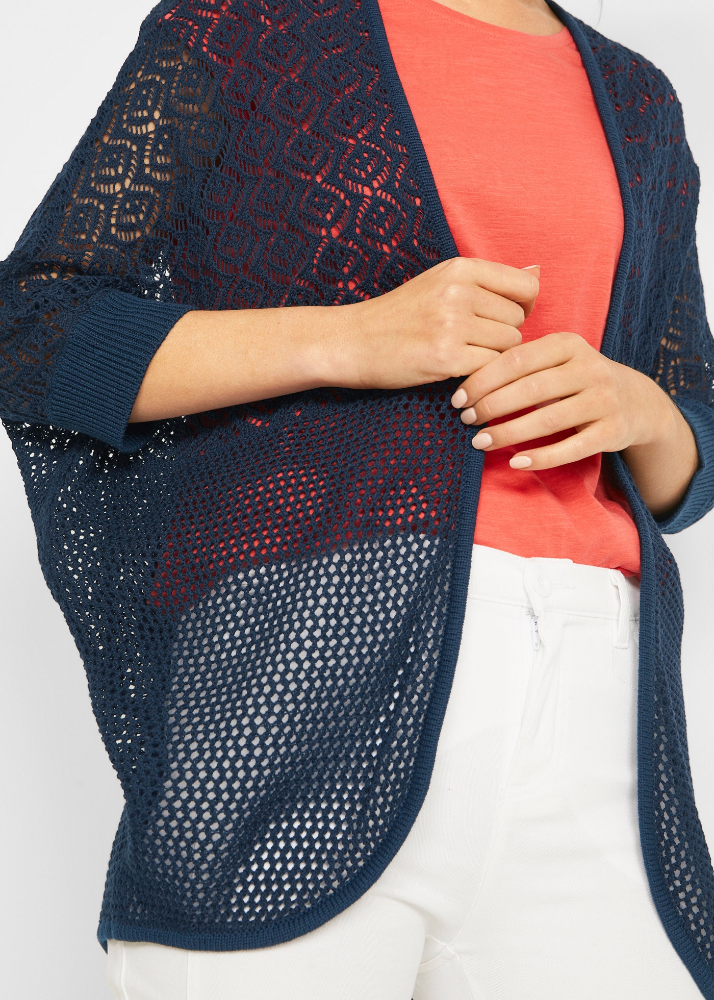 bonprix Longstrickjacke Longstrickjacke mit Lochmuster