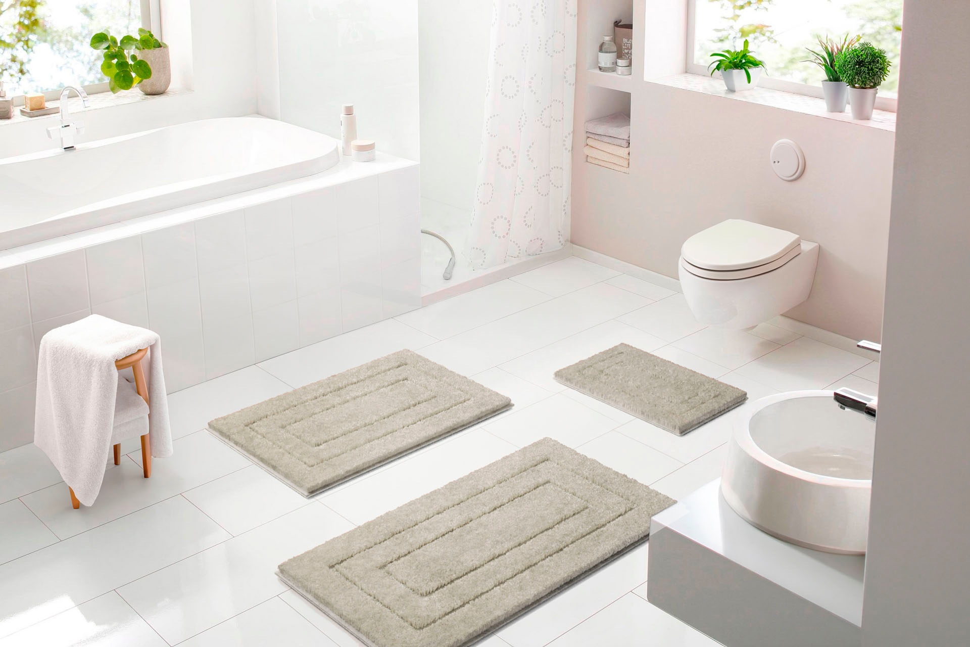 my home Badematte "Eliane" Höhe 20 mm rutschhemmend beschichtet strapazierf günstig online kaufen