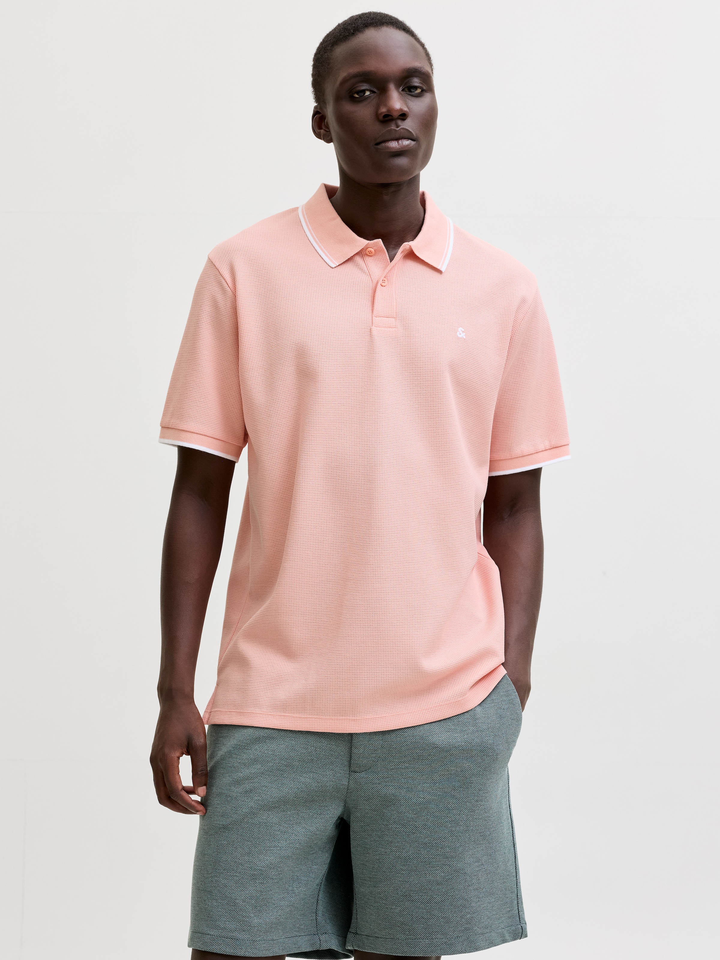 Jack & Jones "JJEAUSTIN POLO SS NOOS" Materialmix, regular fit
