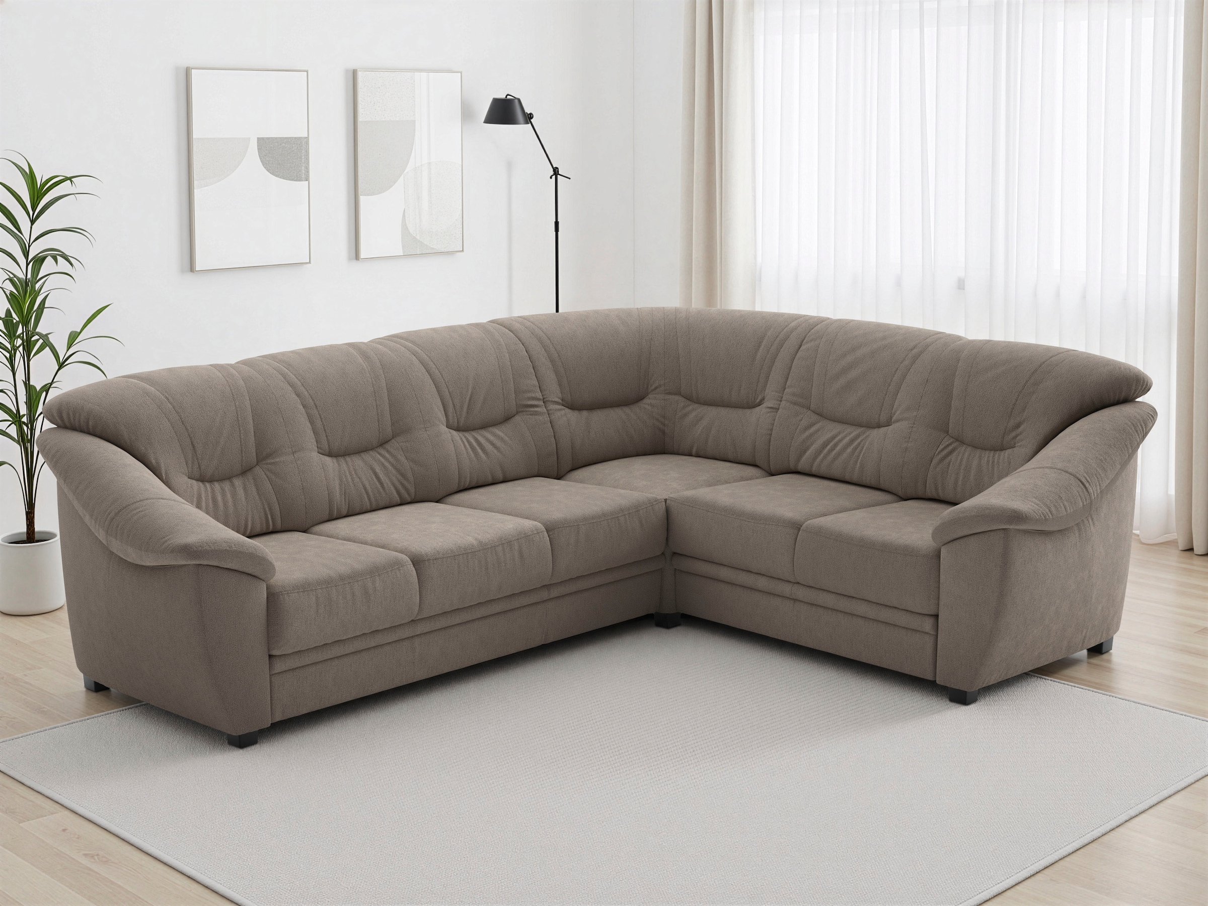 sit&more Ecksofa "Savona L-Form, B. 262 cm, Komfortsitz, Eckcouch mit Stoff- & Lederwahl" optional Schlaffunktion, Liegefl. 120x195 cm