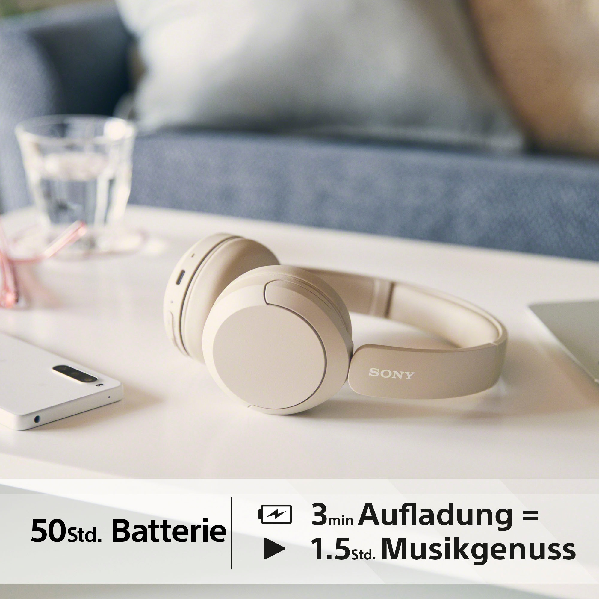 Sony On-Ear-Kopfhörer »WHCH520«, 50 Akkulaufzeit | Std. BAUR Bluetooth, Rauschunterdrückung, Freisprechfunktion