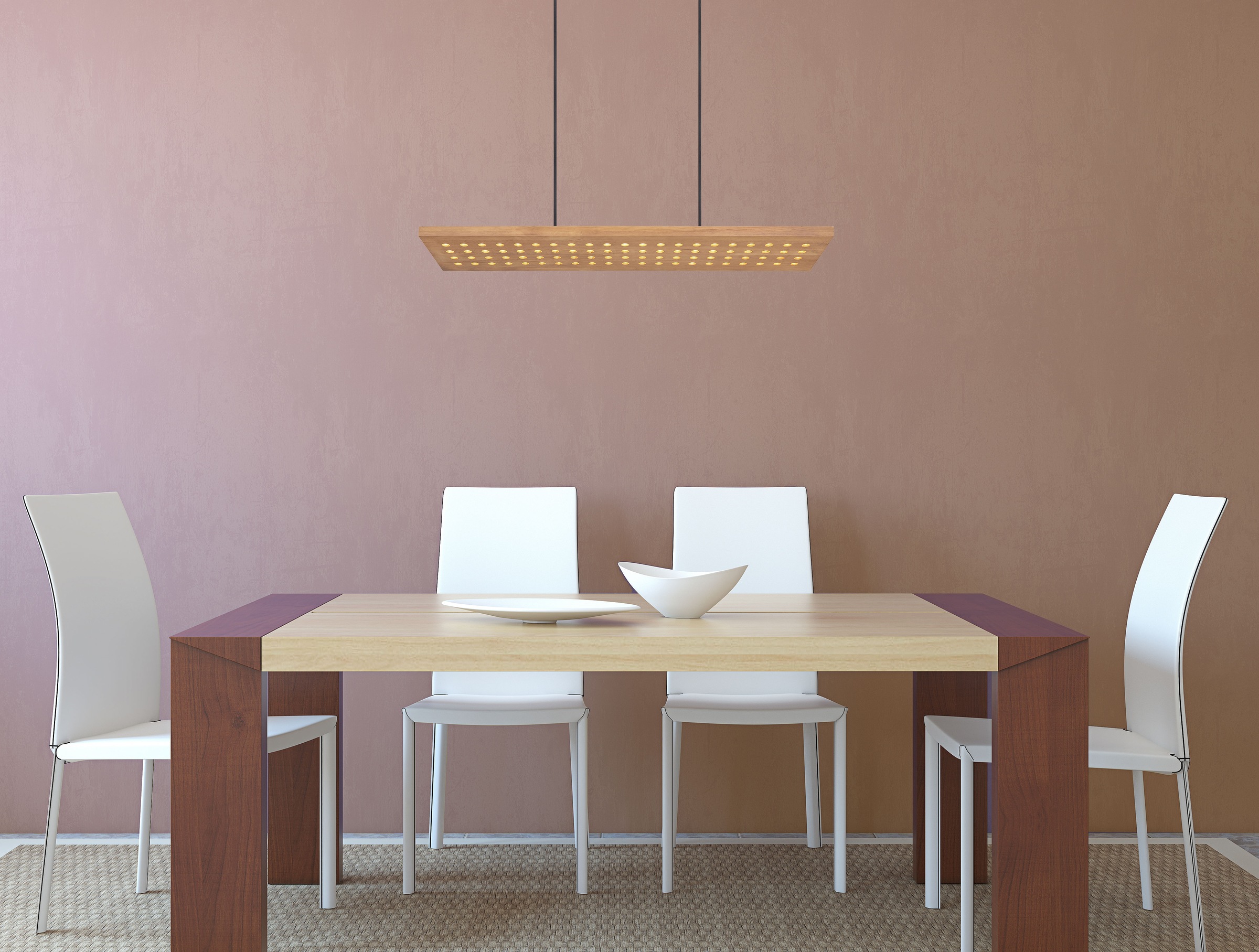 GLOBO LIGHTING Hängeleuchte »DOLORES« LED-Modul 1 Stk. Warmweiß Höhenverstellbare Hängeleuchte schwarz matt mit Holzoptik dunkel