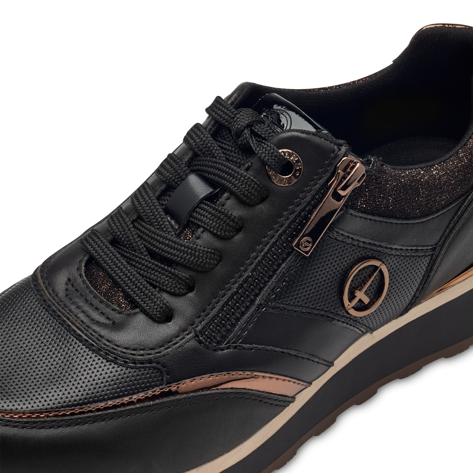 Tamaris Plateausneaker, Schnürschuh, Halbschuh, Freizeitschuh mit Außenreißverschluss
