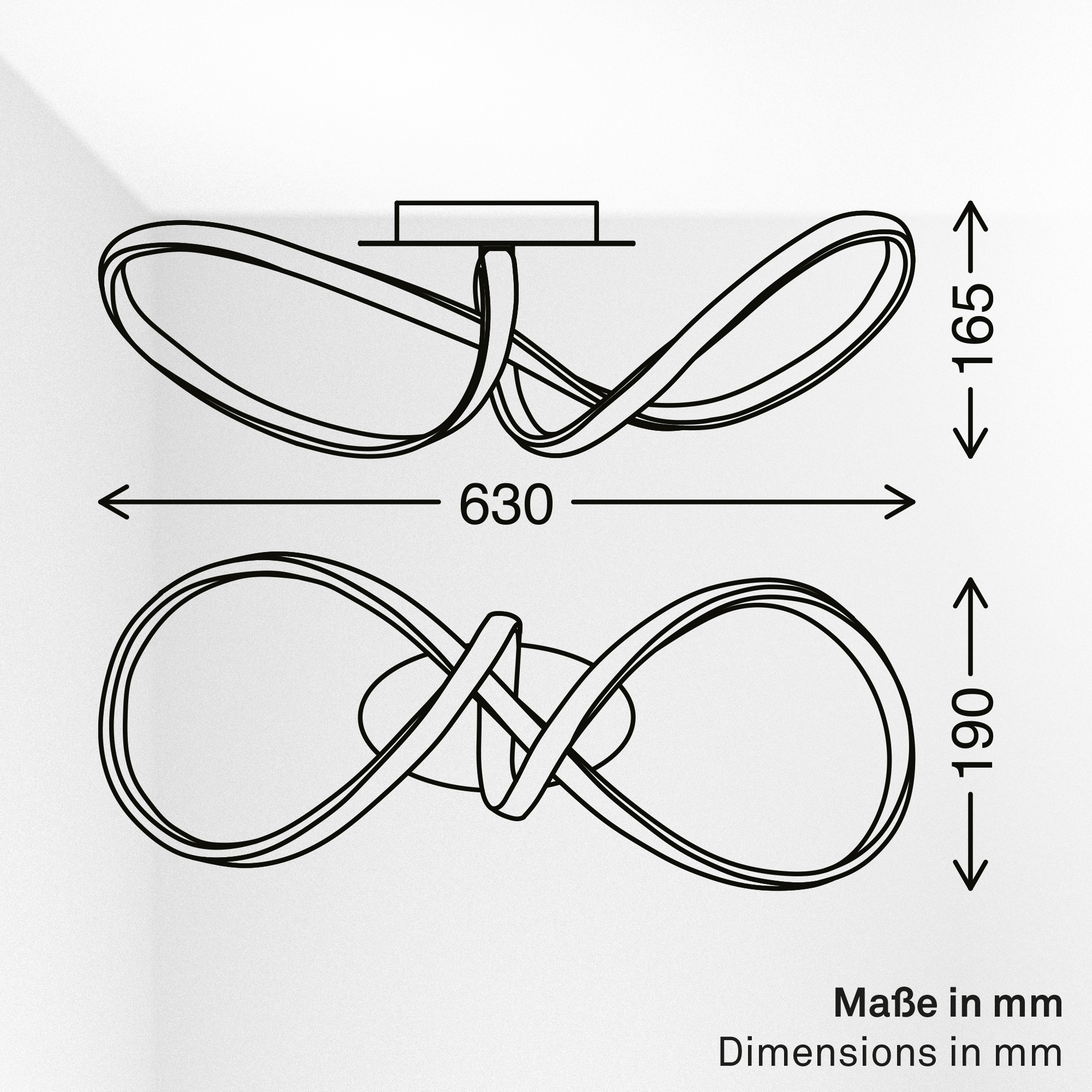 Briloner Leuchten LED Deckenleuchte »SWIRL« LED-Modul 1 Stk. Warmweiß 63x19x16,5 cm, Wohnzimmer, Schlafzimmer