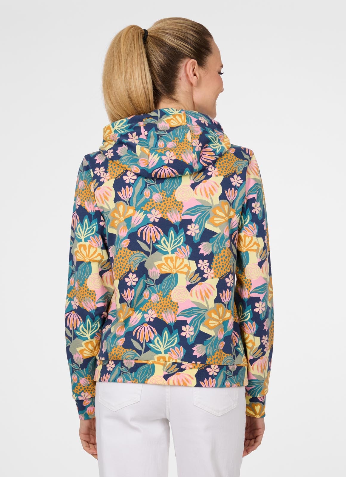 Ragwear Sweatjacke »PARYA PRINT« aus Baumwollmischung, normale Passform, hochschließender Kragen