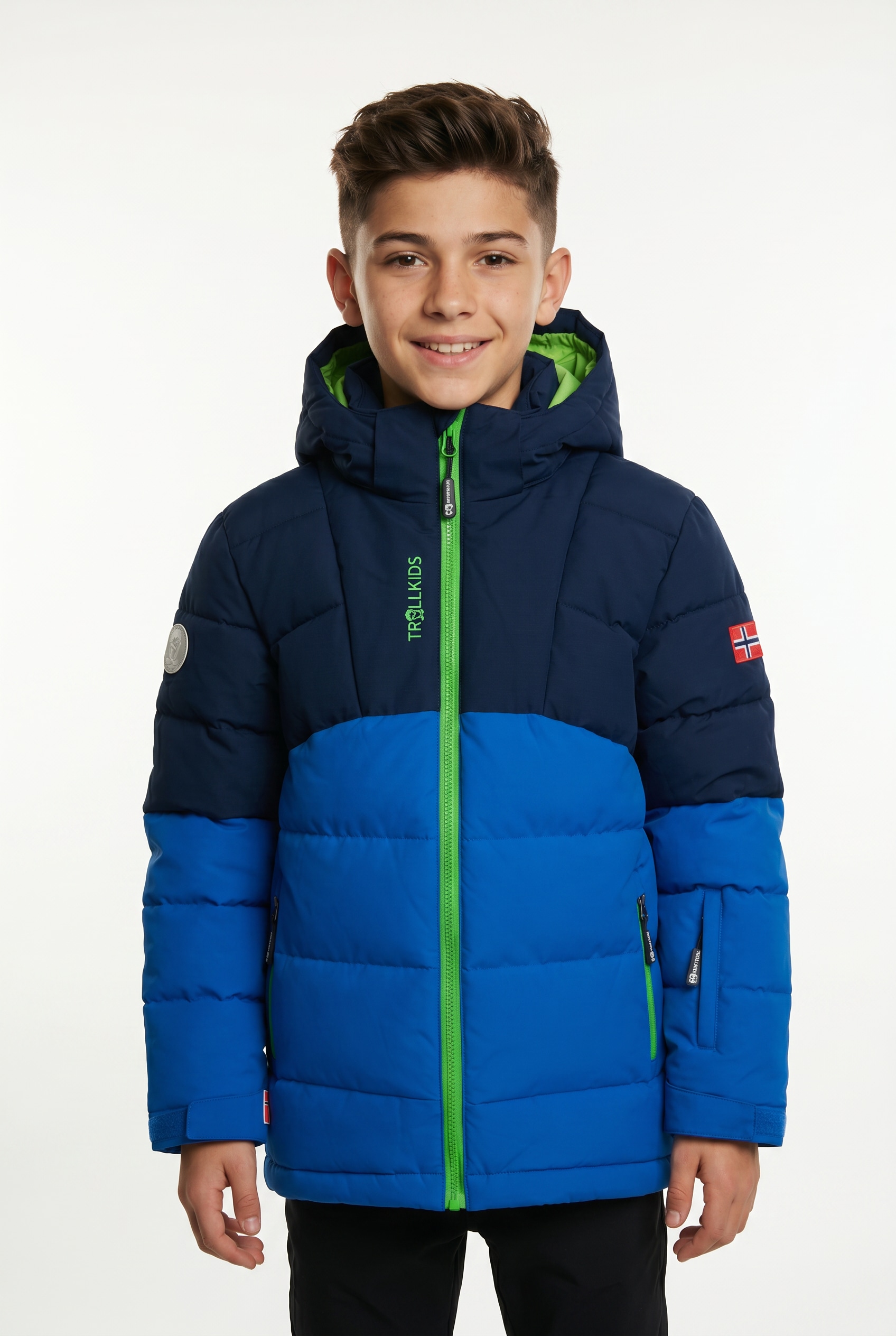 TROLLKIDS Funktionsjacke "KIDS GRYLLEFJORD JACKET" mit Kapuze sportlich, aus Polyester, warm wattiert, wasserabweisend, winddicht