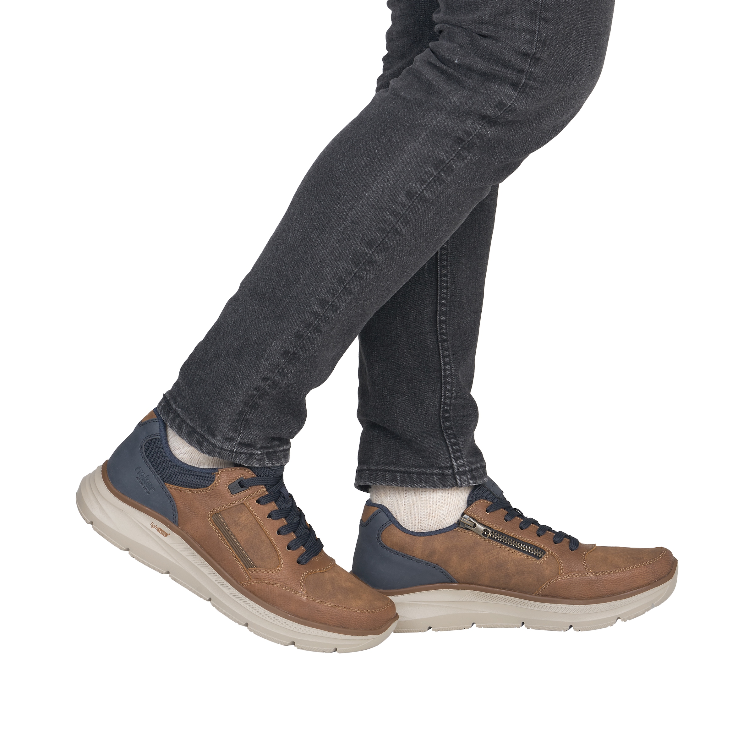 Rieker Sneaker  Schnürschuh, Halbschuh mit Kontrastbesatz, schmale Form