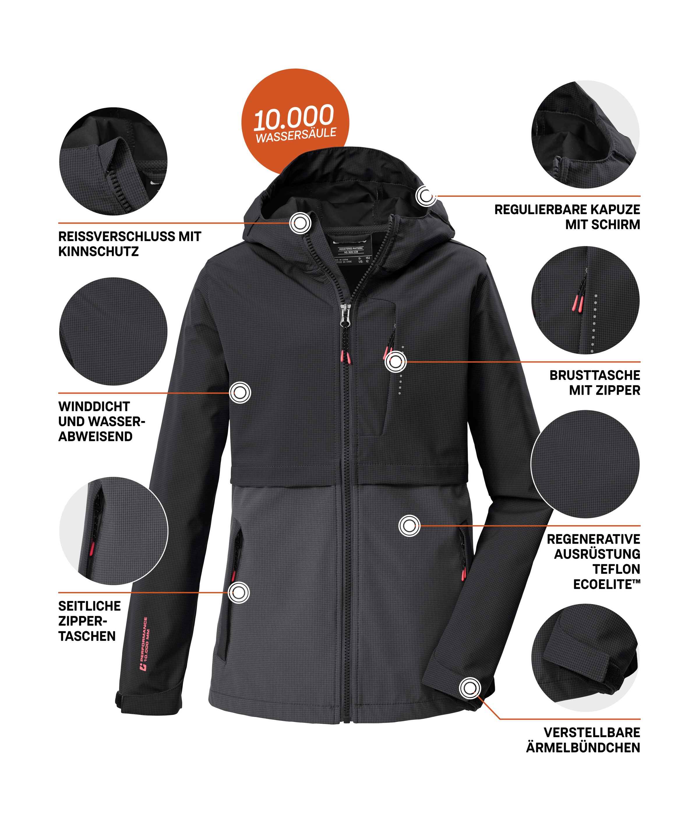 Killtec Softshelljacke »KOS 153 GRLS SFTSHLL JCKT« Winddichte, wasserabweisende Softshelljacke mit Kapuze