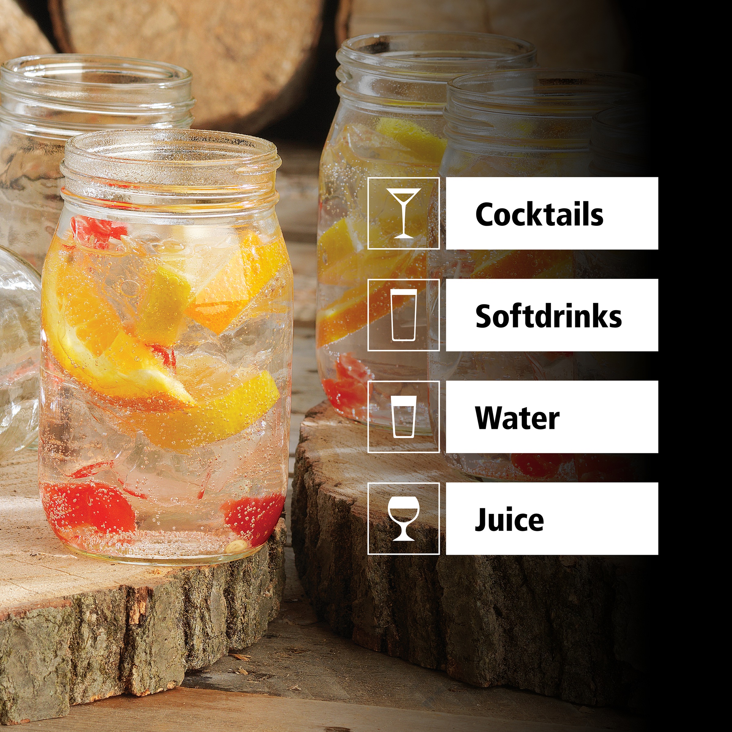 LIBBEY Gläser-Set »Libbey Trinkglas, 12er Set -DRINKING JARS-« 473 ml, hochwertig verarbeitet, im modernen Design