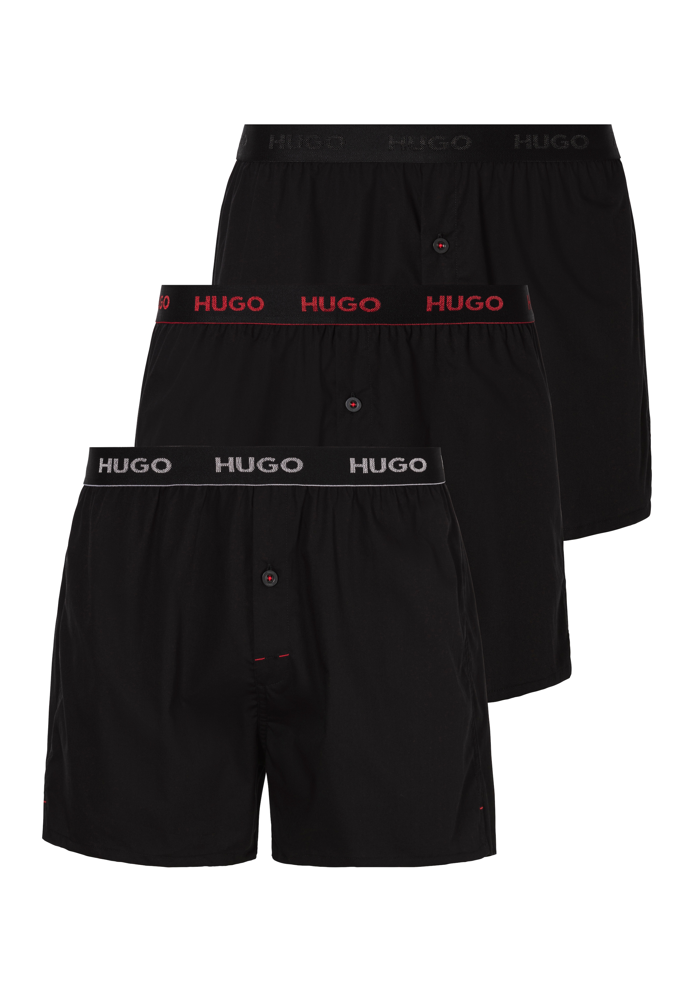 HUGO Underwear Boxer »WOVEN BOXER TRIPLET«, (Packung, 3 St., 3), mit elastischem Bund