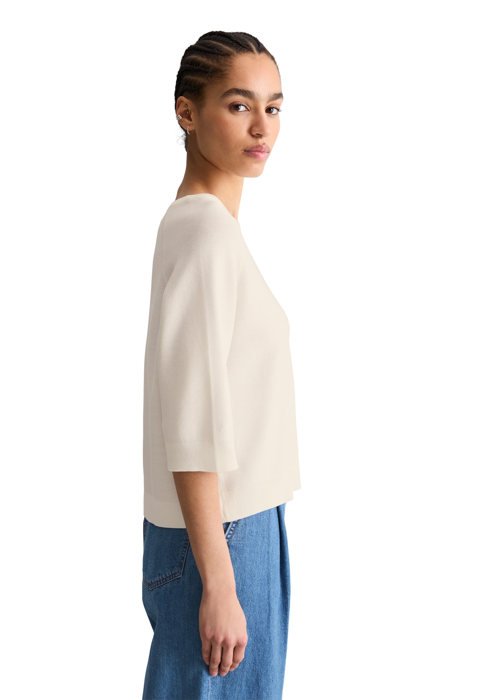 Marc O'Polo DENIM Strickpullover »aus kompaktem Baumwollgarn«