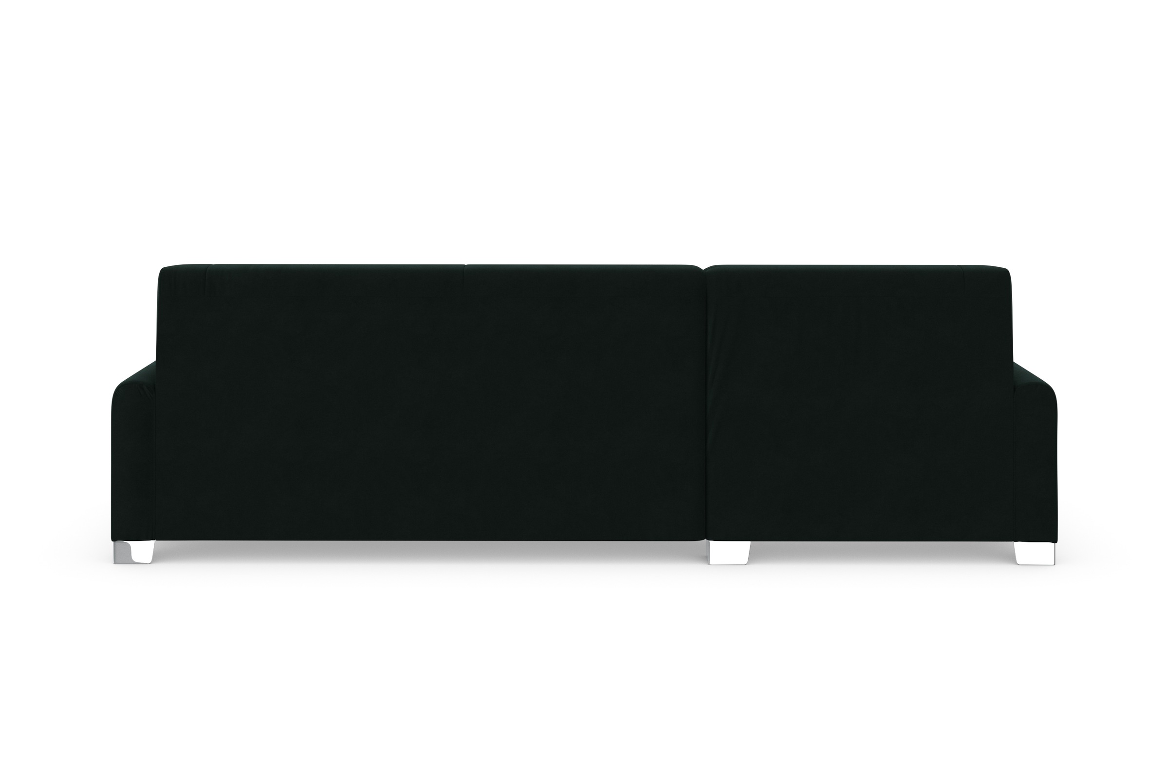 DOMO collection Ecksofa »Anzio L-Form, whlw. Bettfunktion, Federkern, hochwertig, Breite 271 cm«, Ohne Bettfunktion, Recamiere links, Samtoptik, grün