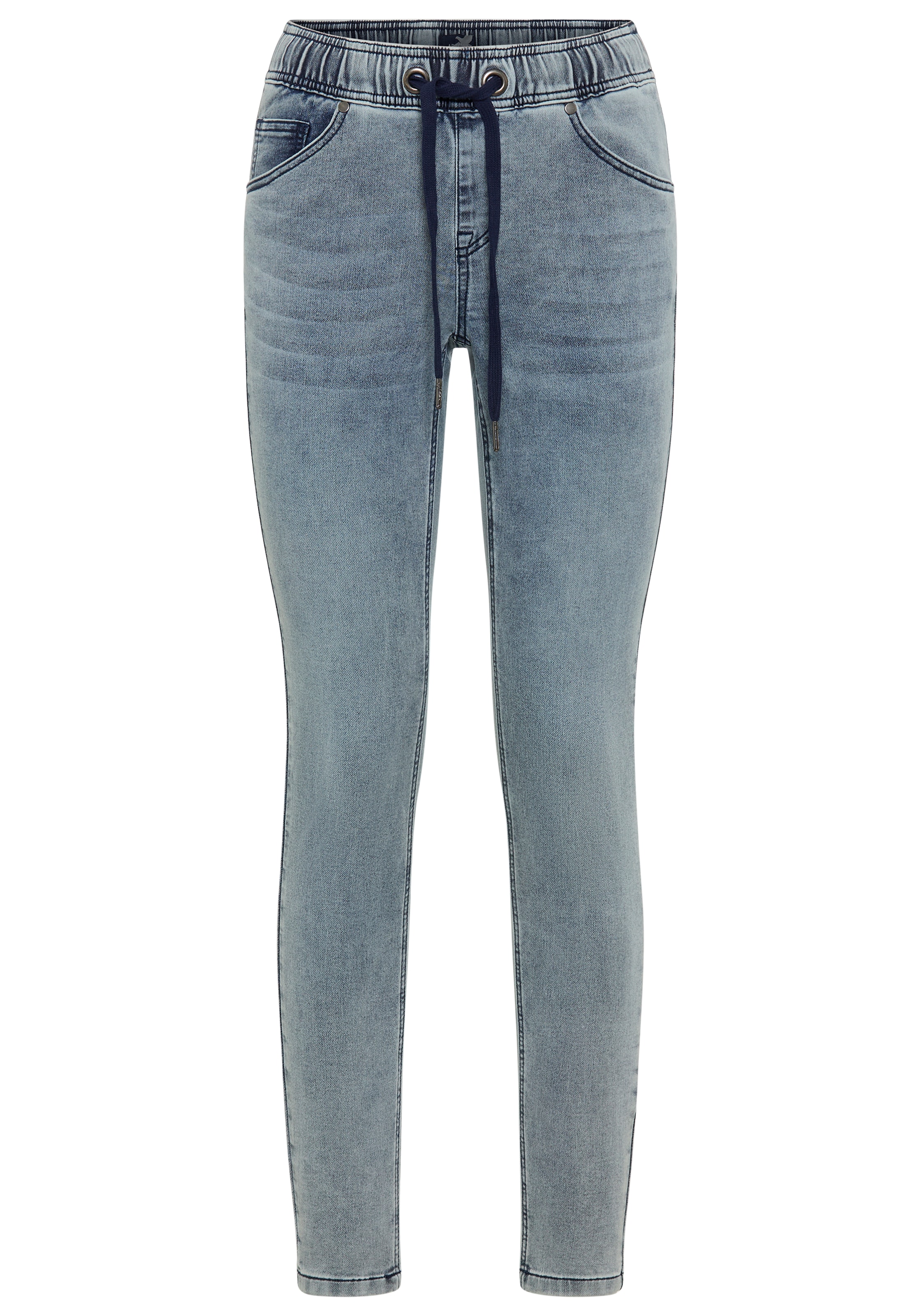 Arizona Stretch-Jeans, weites Bein, normale Leibhöhe, knöchellang, mit Used-Waschung
