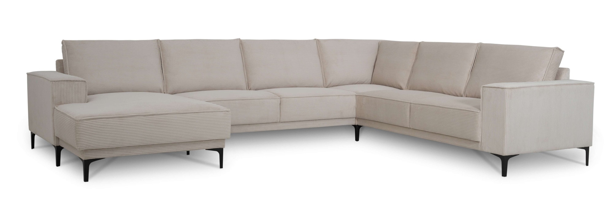 OTTO home Wohnlandschaft »OLAND Cord U-Form, XXL, B: 342 cm, Skandi-Design« Skandi-Design in Struktur, Flachgewebe, Luxus-Microfaser, Boucle