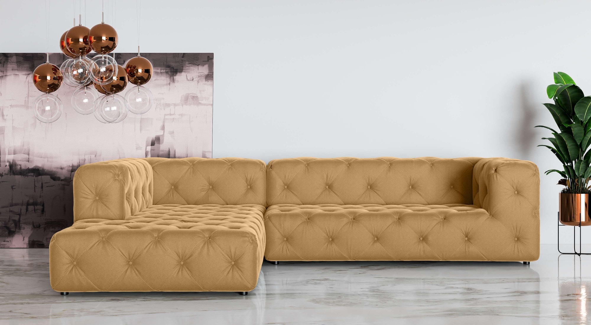 Thumbnail - Home affaire Ecksofa "FOLLINA" L-Form, mit klassischer Chesterfield-Knopfheftung