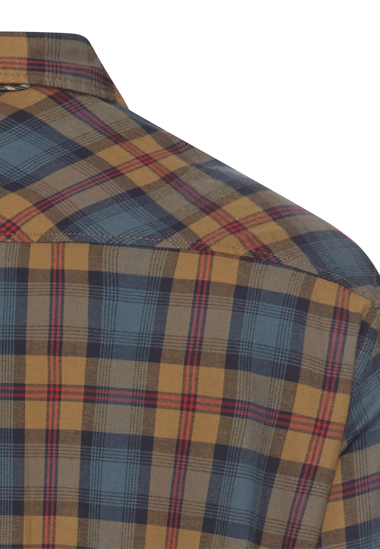 camel active Karohemd Langarmshirt mit Hemdkragen und Knopfleiste