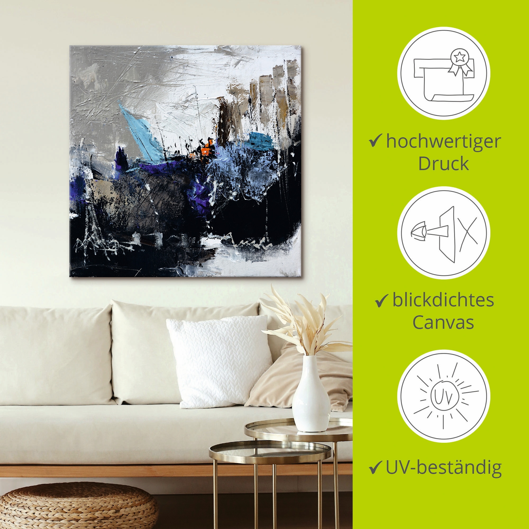 Artland Wandbild »Abstrakt II«, Gegenstandslos, (1 St.), als Leinwandbild in verschied. Größen
