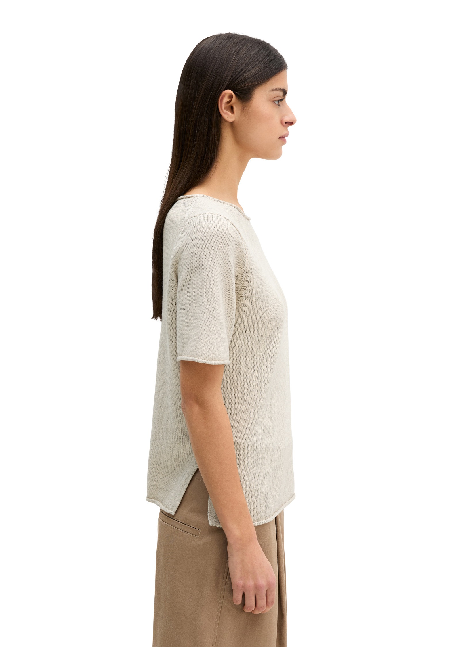 Marc OPolo Kurzarmpullover "aus Organic-Cotton-Leinen-Mix" günstig online kaufen