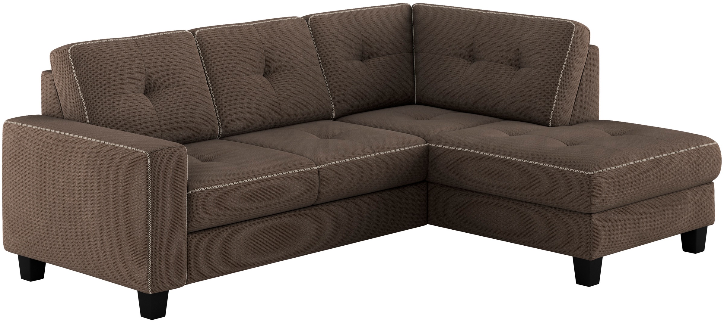 Places of Style Ecksofa »Varese«, Kreuznaht in beige
