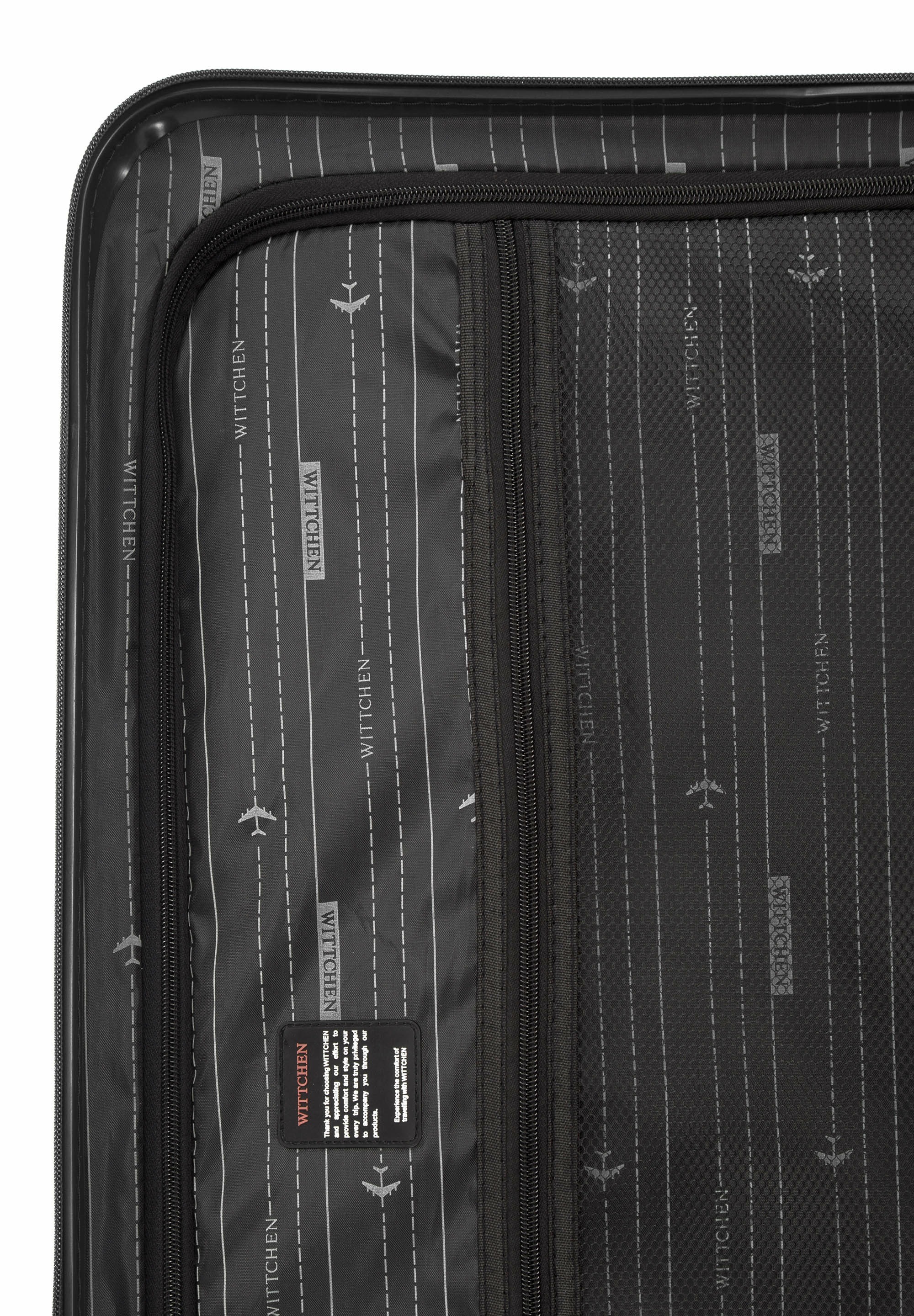 WITTCHEN Koffer »Circle line«, (nein), 4 Rollen, shimmering texture with diagonal stripes