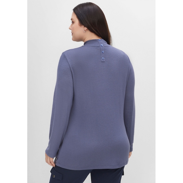 Sheego Langarmshirt »Große Größen«, mit Stehkragen und Knopfleiste hinten  online bestellen | BAUR