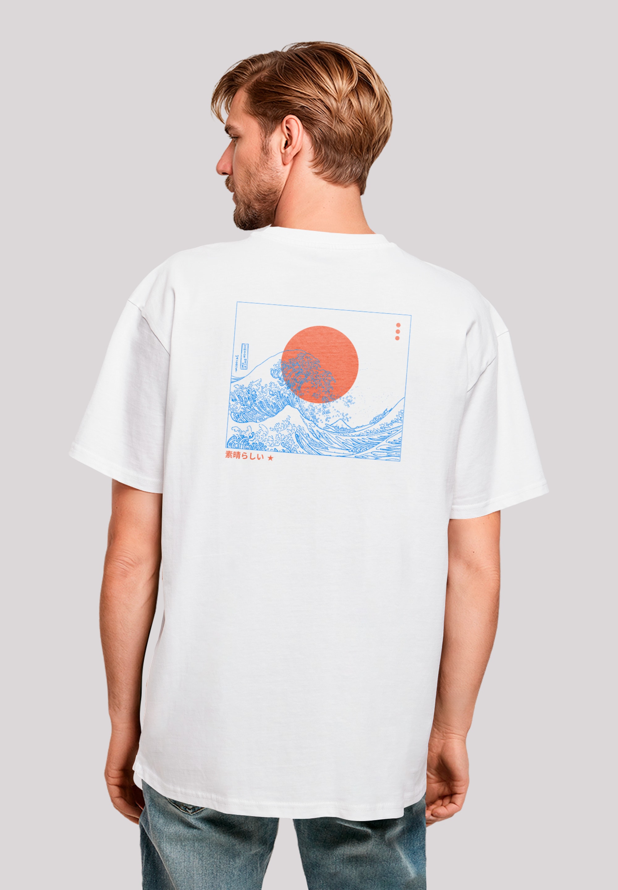 F4NT4STIC T-Shirt »Kanagawa Welle Blue«, Premium Qualität