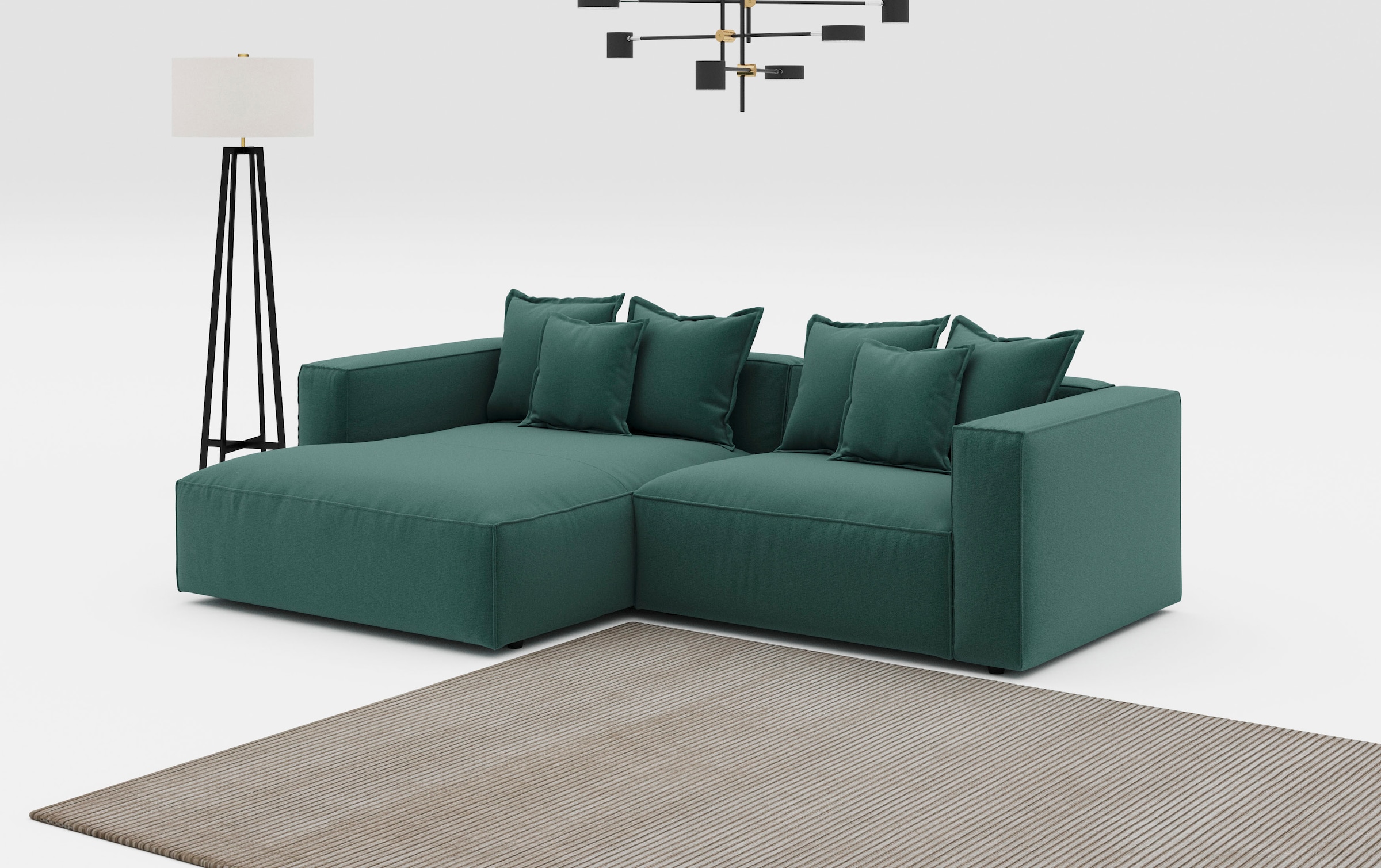 INOSIGN Ecksofa "Cowboy L-Form", mit 6 Kissen, kubisches Sofa günstig online kaufen